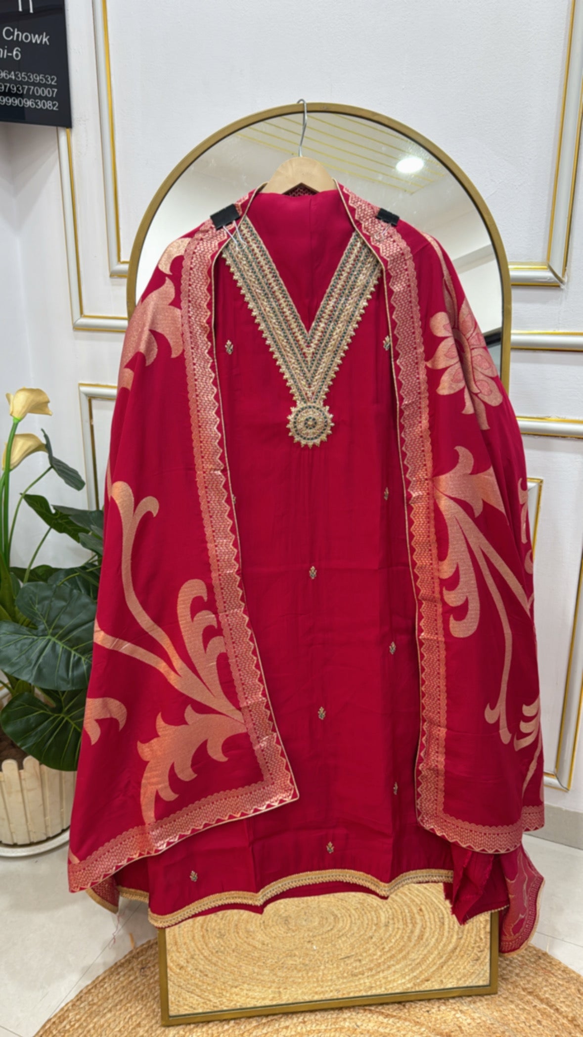 Pure Cotton Silk Suit Material with Doria Work &amp; Weaved Dupatta GF 361