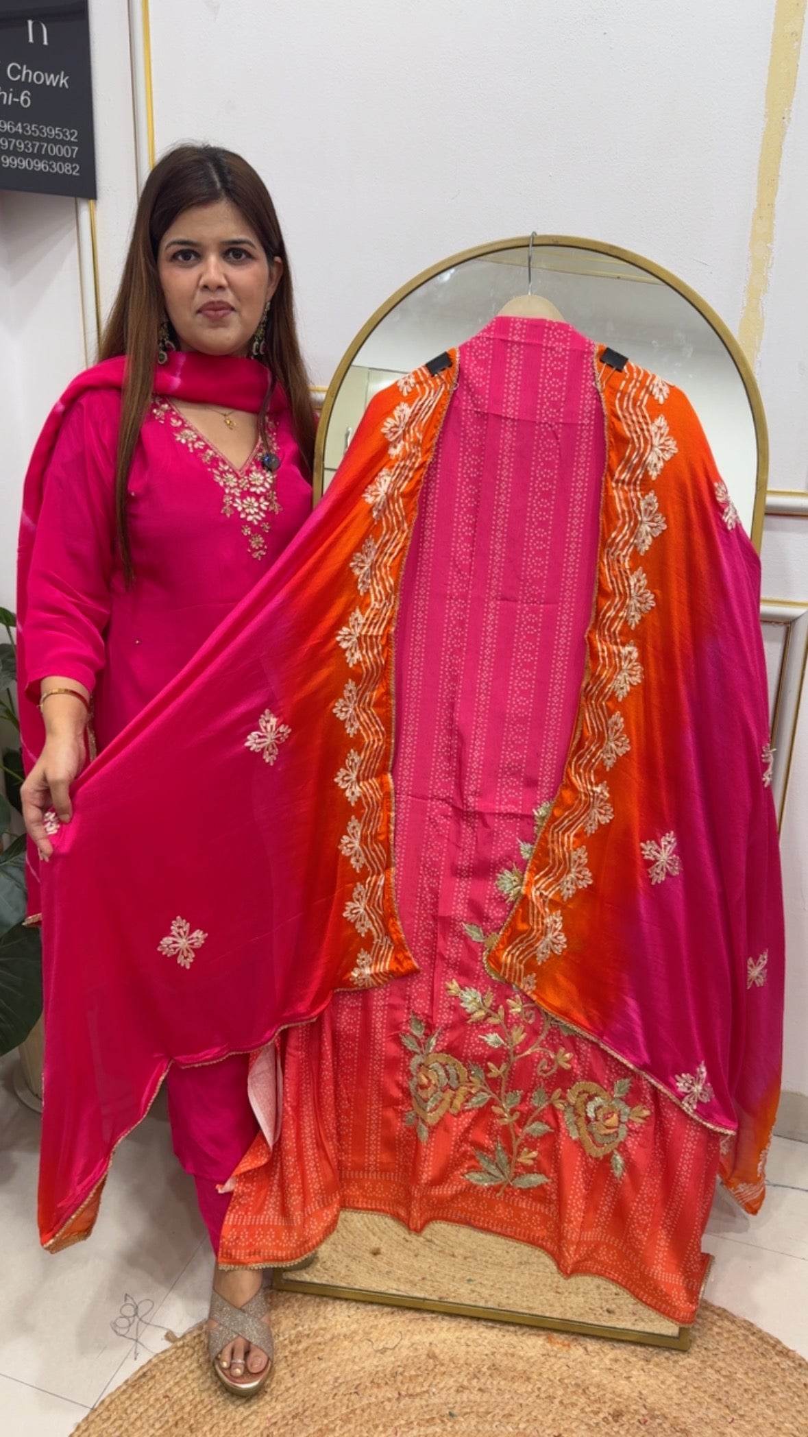 Partywear Special,premium Chinnon full on Gota work all over dupattta and peeta nd Gota heavy work at shirt with full length  Chinnon dupatta GF788