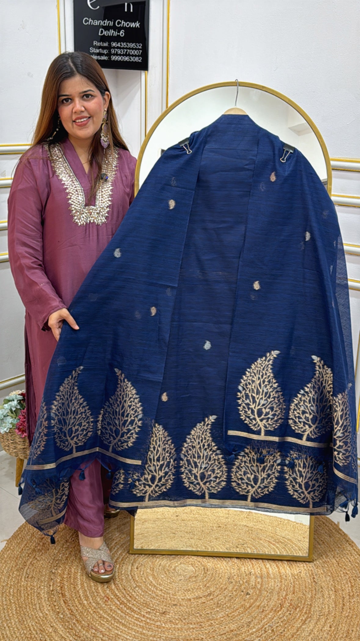 Evergreen Pure Moonga Silk Suit Material with Golden Weaved Kanjivaram Border &amp; Dupatta GF 516