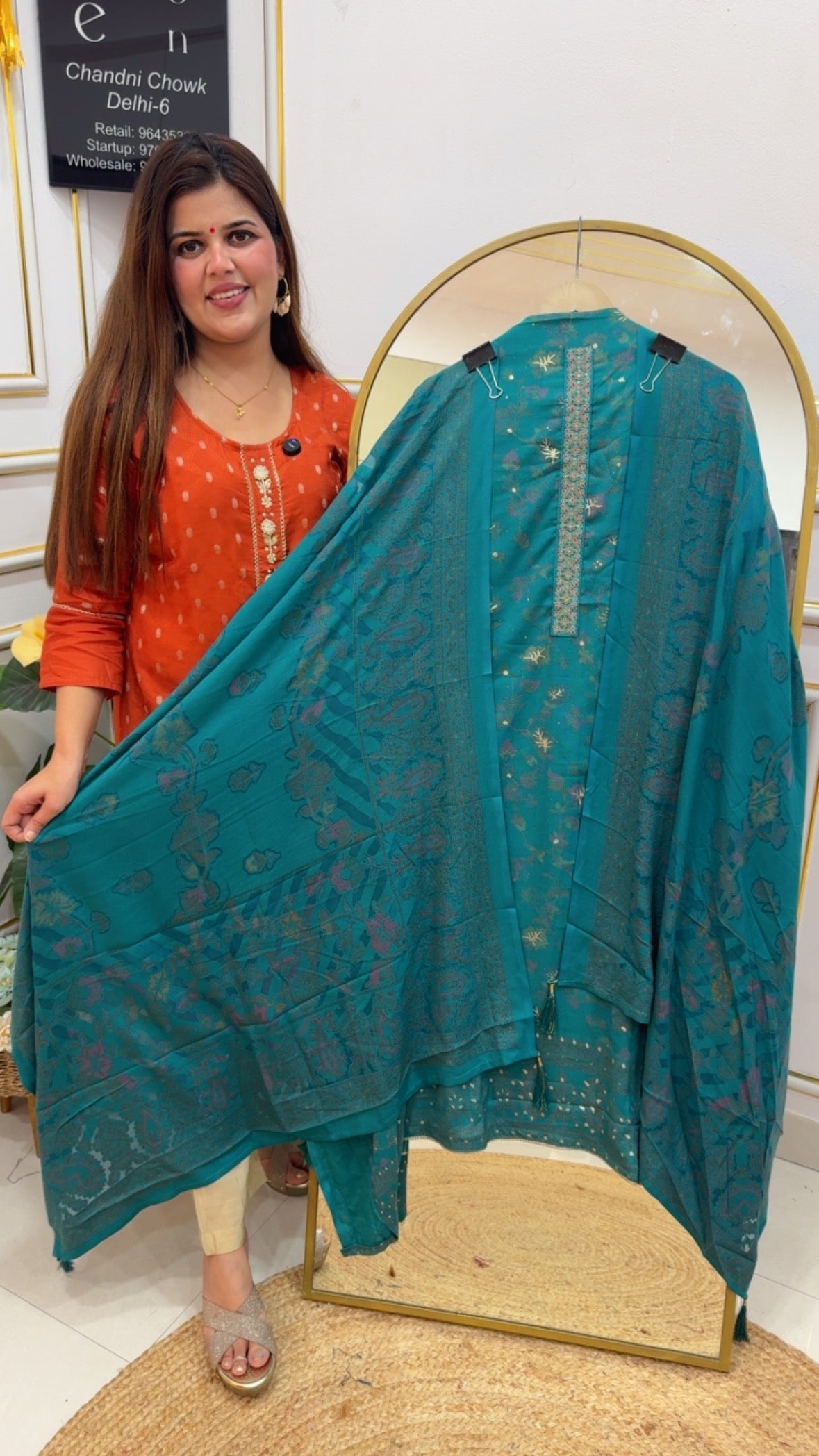 Winter pashmina kani printed with soft hand touch light weight and pure pashmina suit materials with basso pashmina dupatta GF781
