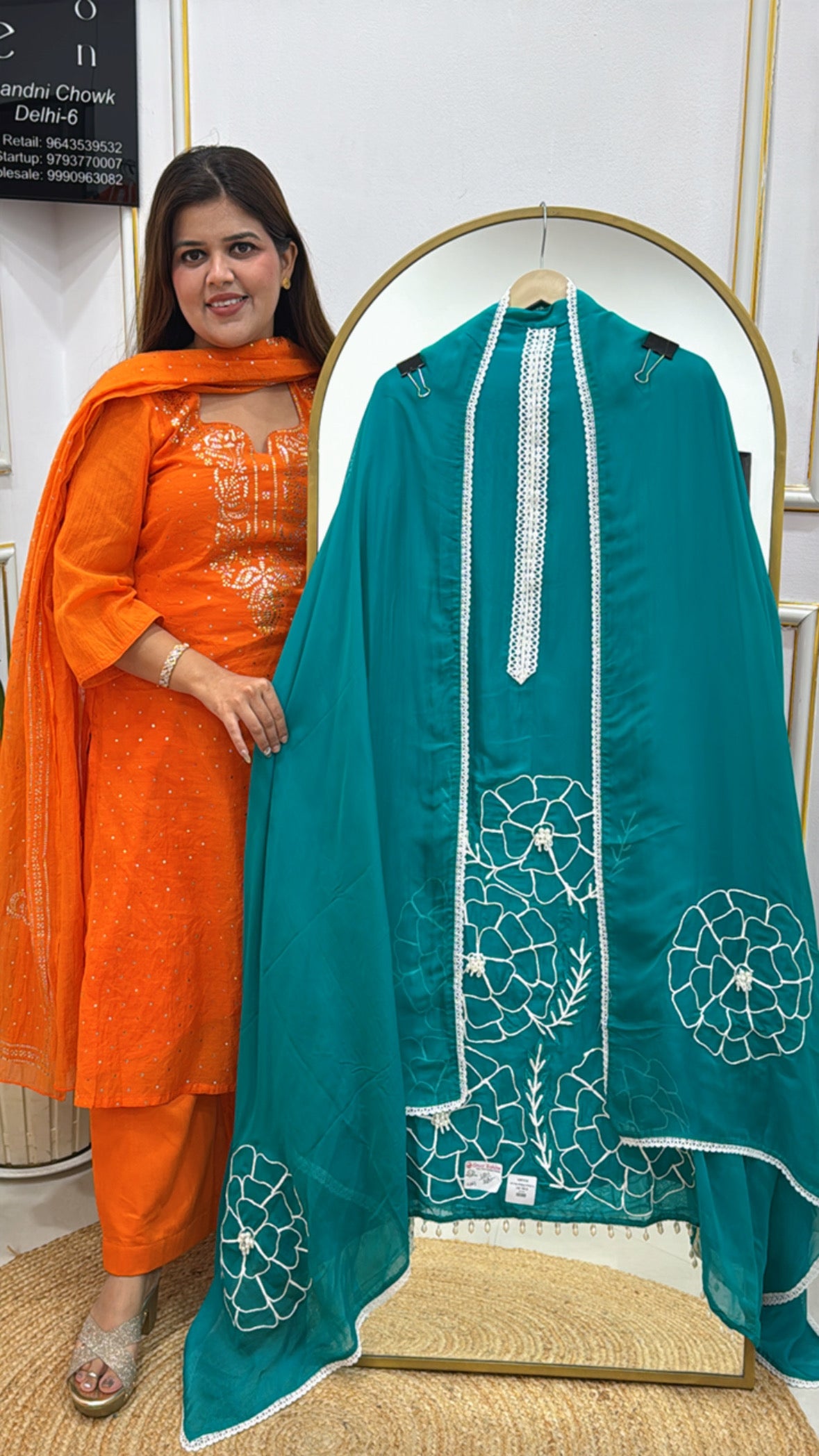 Elegant Organza Shirt with Pearl & Appliqué Detailing GF 336