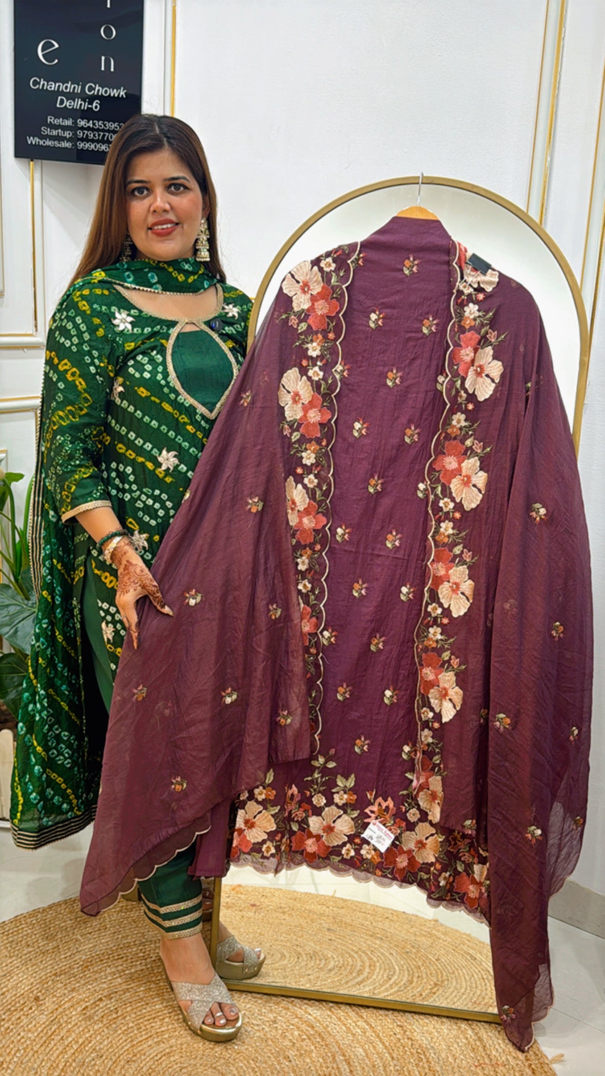 Super Special Mul Mul Chanderi Suit Material with Embroidered Dupatta &amp; Border GF 369