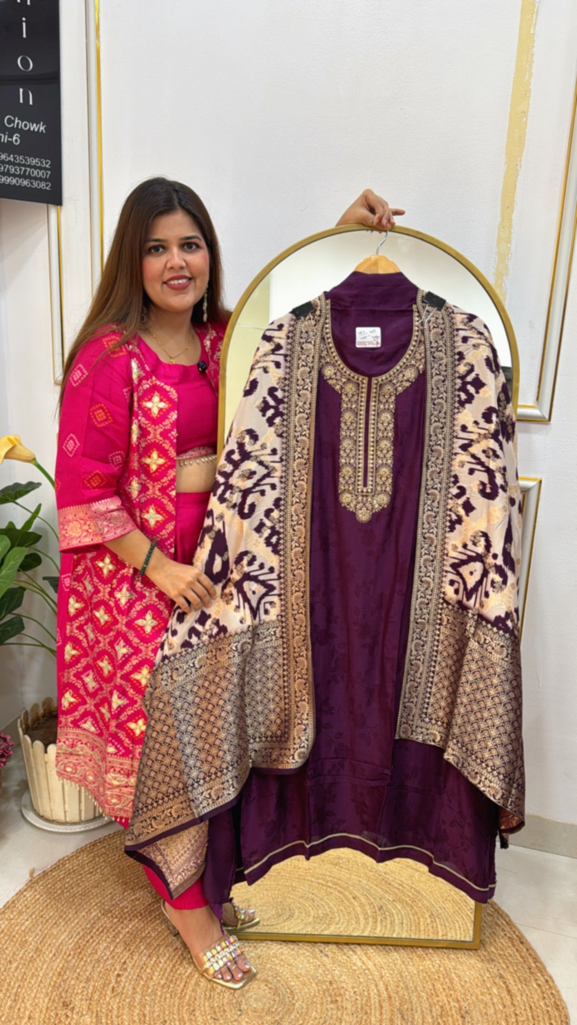 Designer and elegant pure silk suit material along with designer printed weaved silk dupatta GF 535