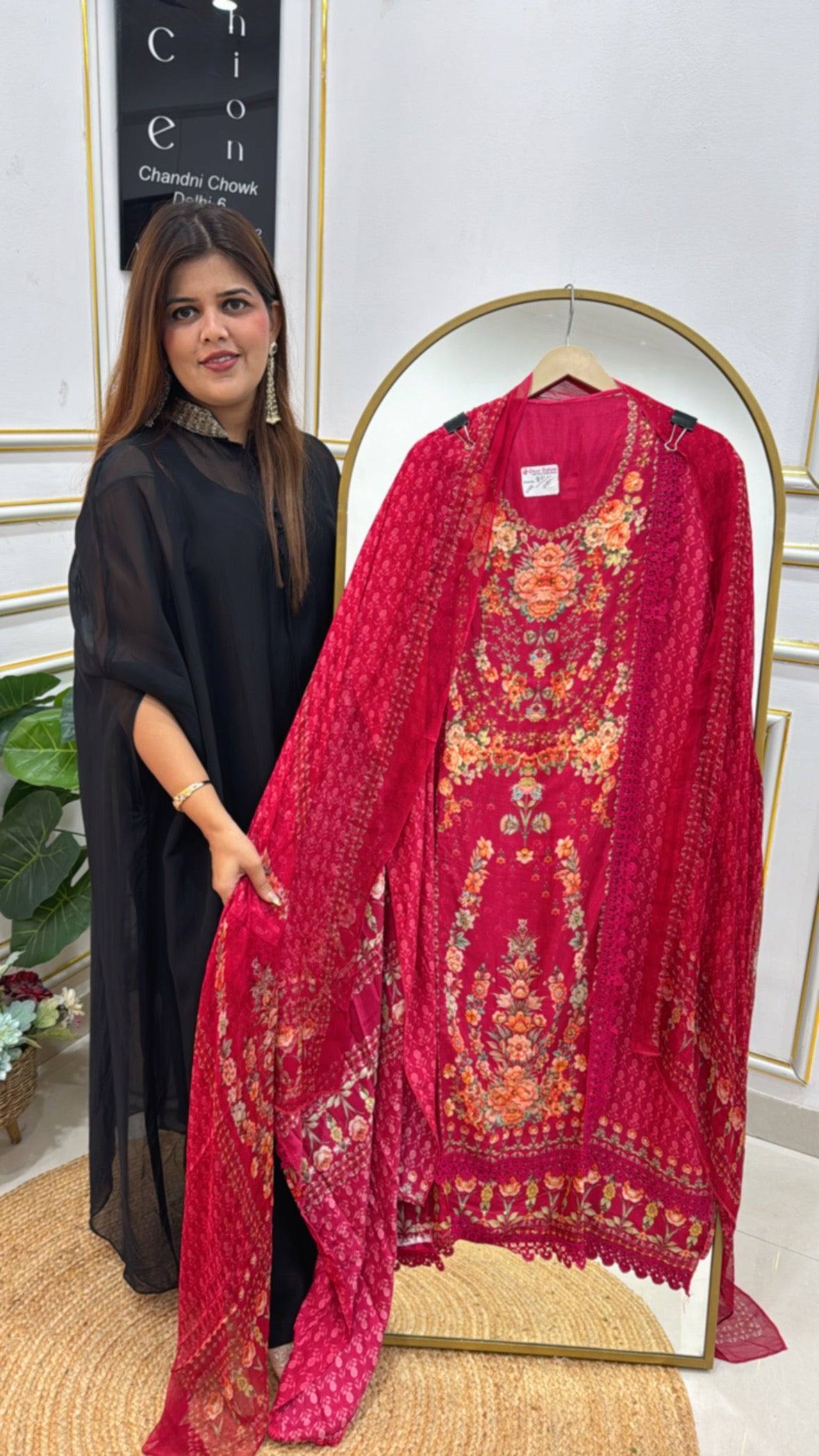 Premium Digital Karachi Printed Pure Muslin Suit Material GF 355