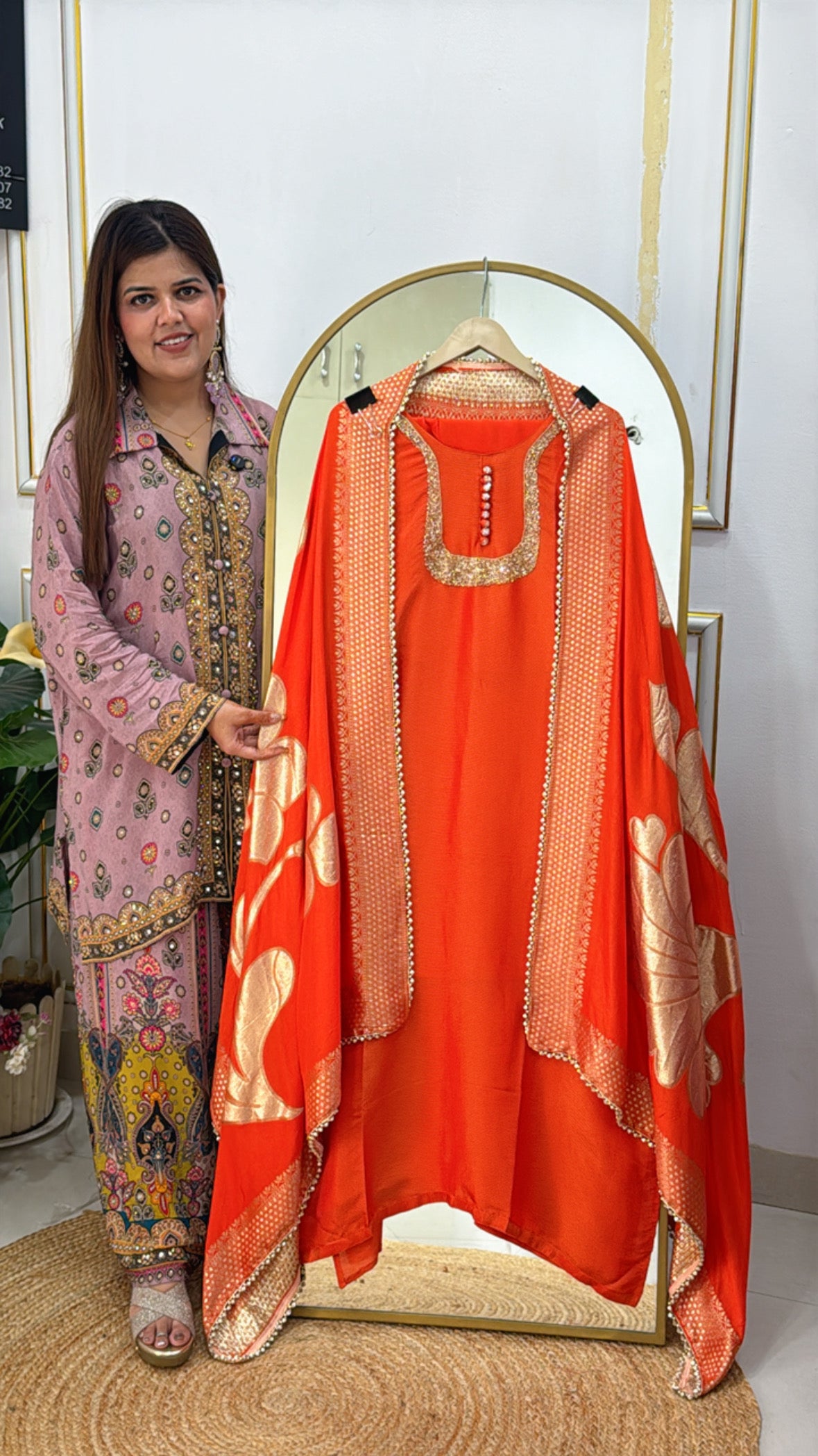 Festival Special Pure Silk Handwork Shirt Material with Heavy Pure Weaved Banarasi Dupatta GF 438