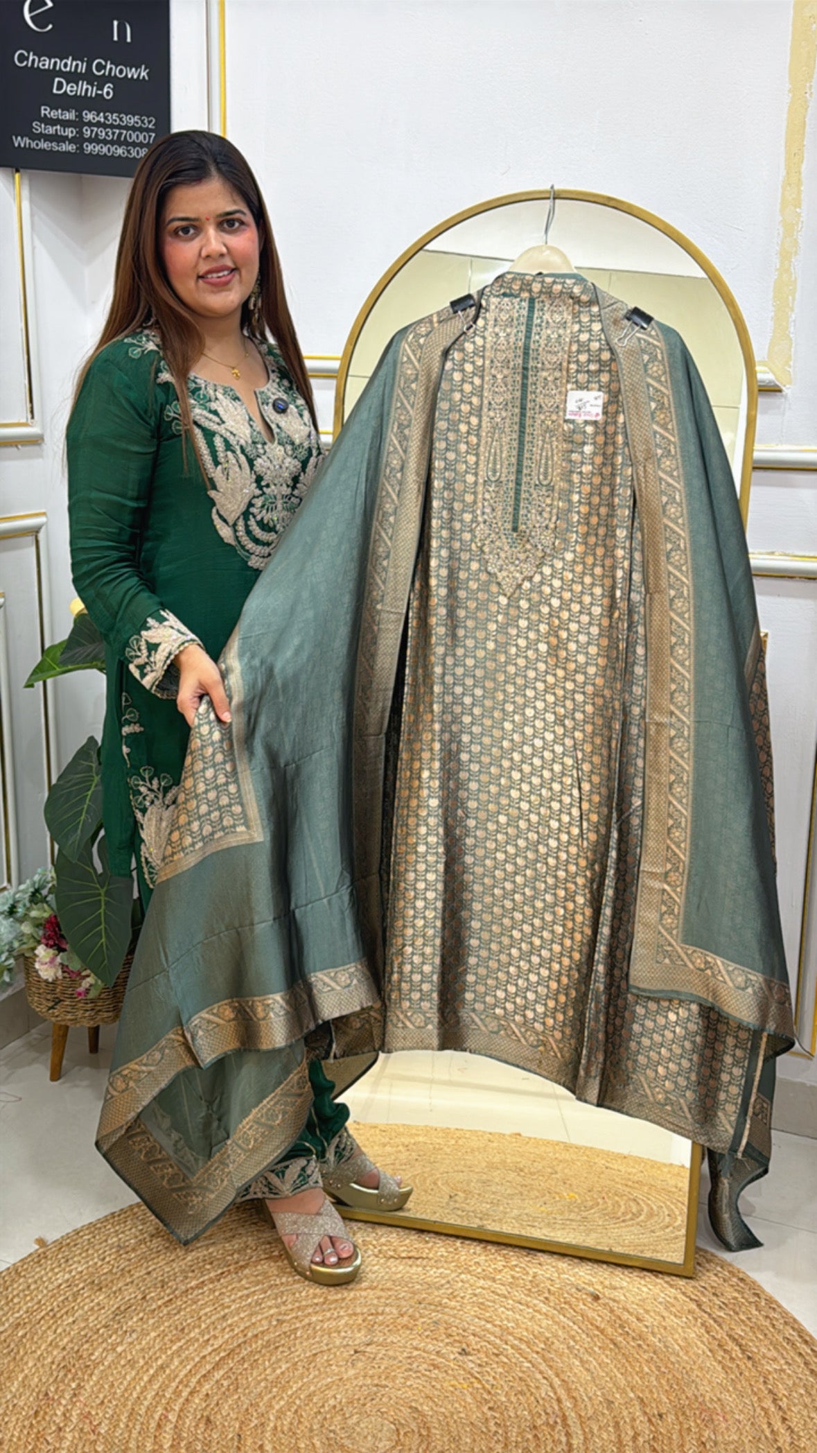 Festival special most elegant bhagalpuri banglori silk suit material along with banglori silk weaved dupatta GF 621