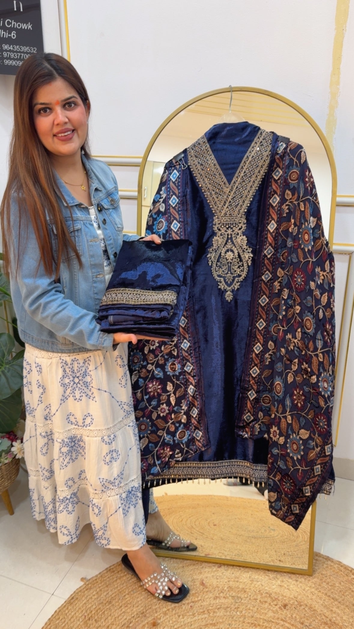 Partywear Special winter wear pure handwork velvet suit with premium Brasso velvet dupatta and velvet bottom with work GF796