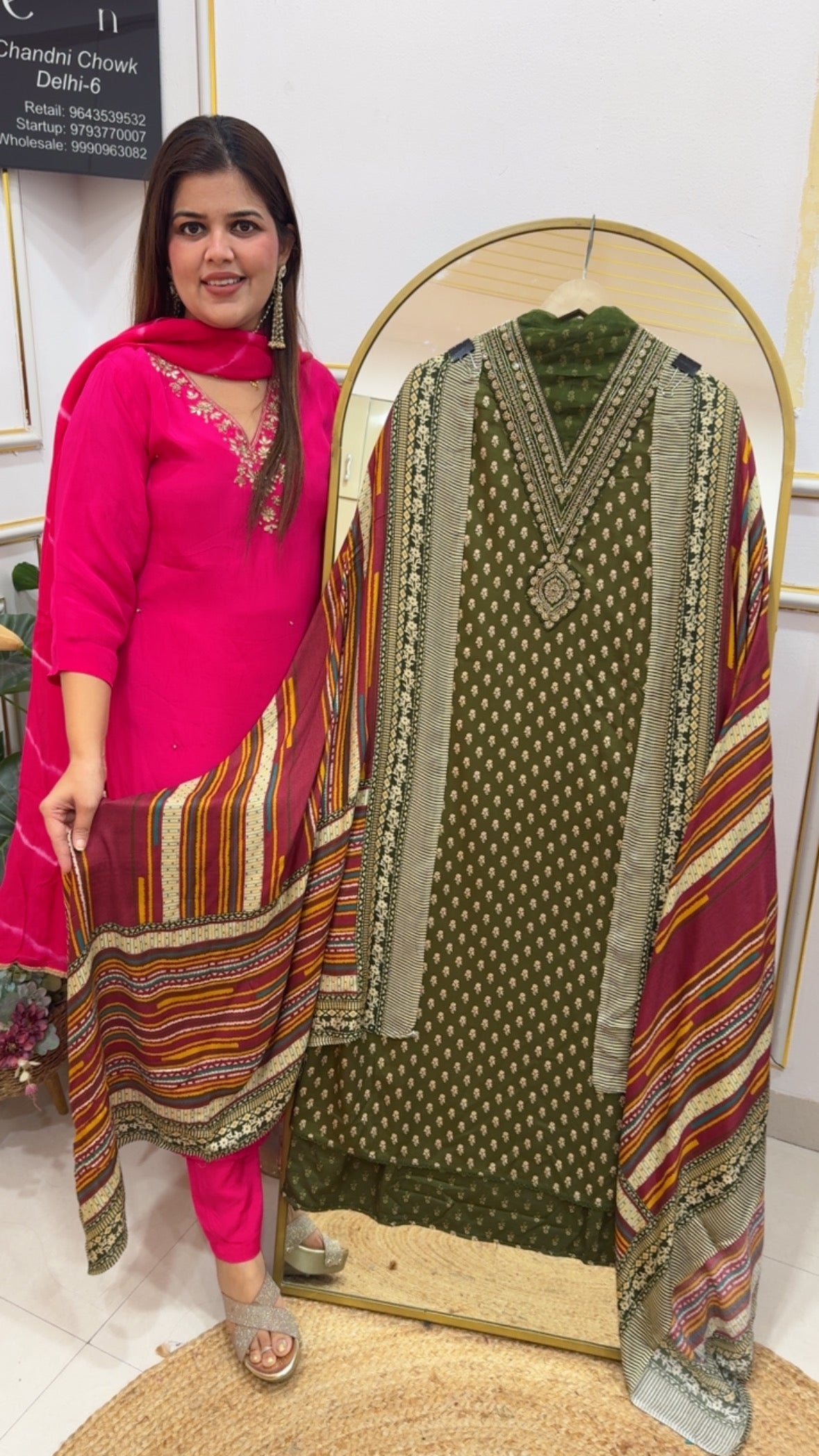 Premium ultra soft semi partywear Royal pashmina suit material  with neck handwork with digital pashmina dupatta and pashmina bottom GF803