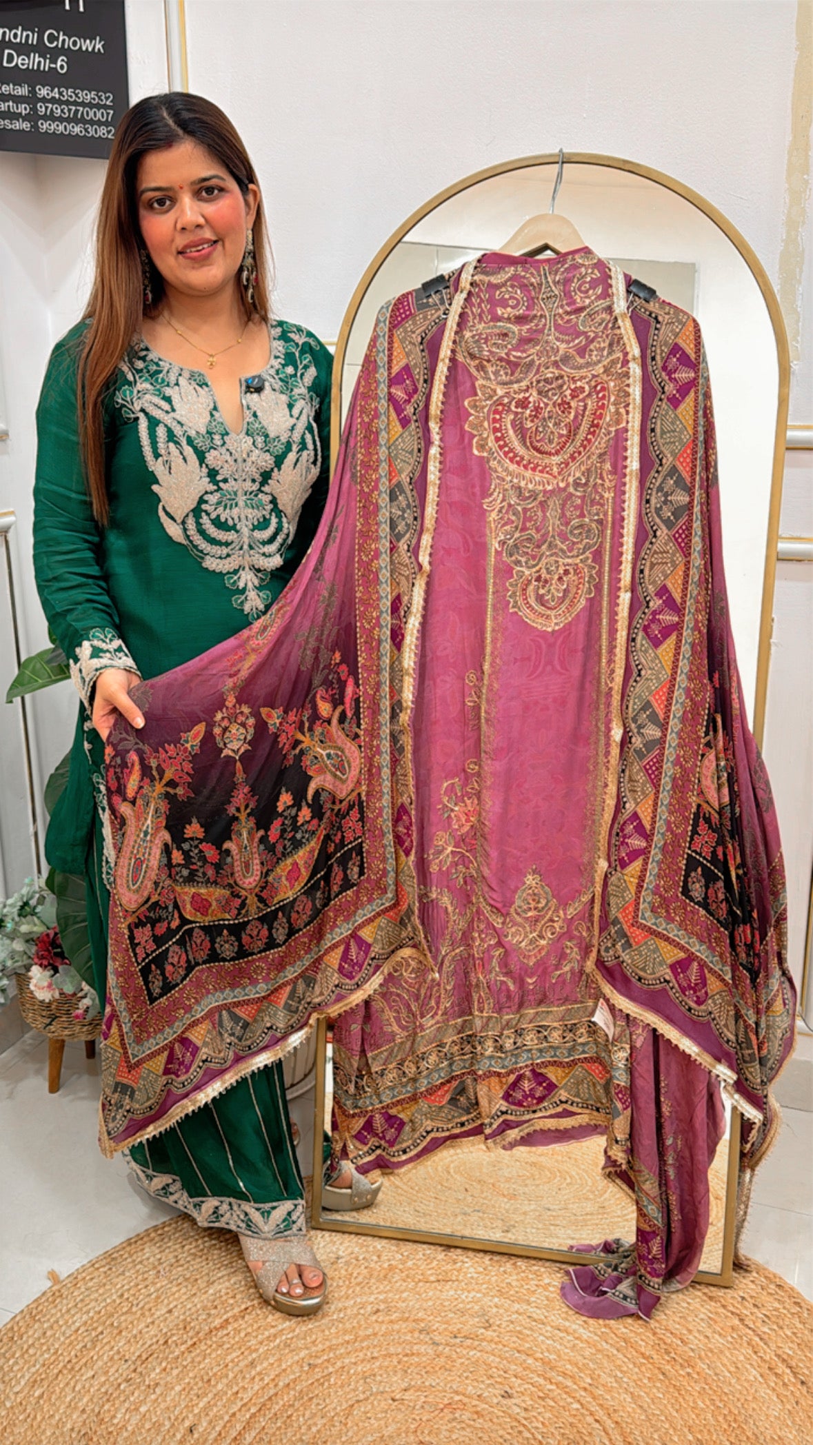 Elegant choice pure digital crepe karachi printed suit material with peeta highlight all over shirt and dupatta GF 623