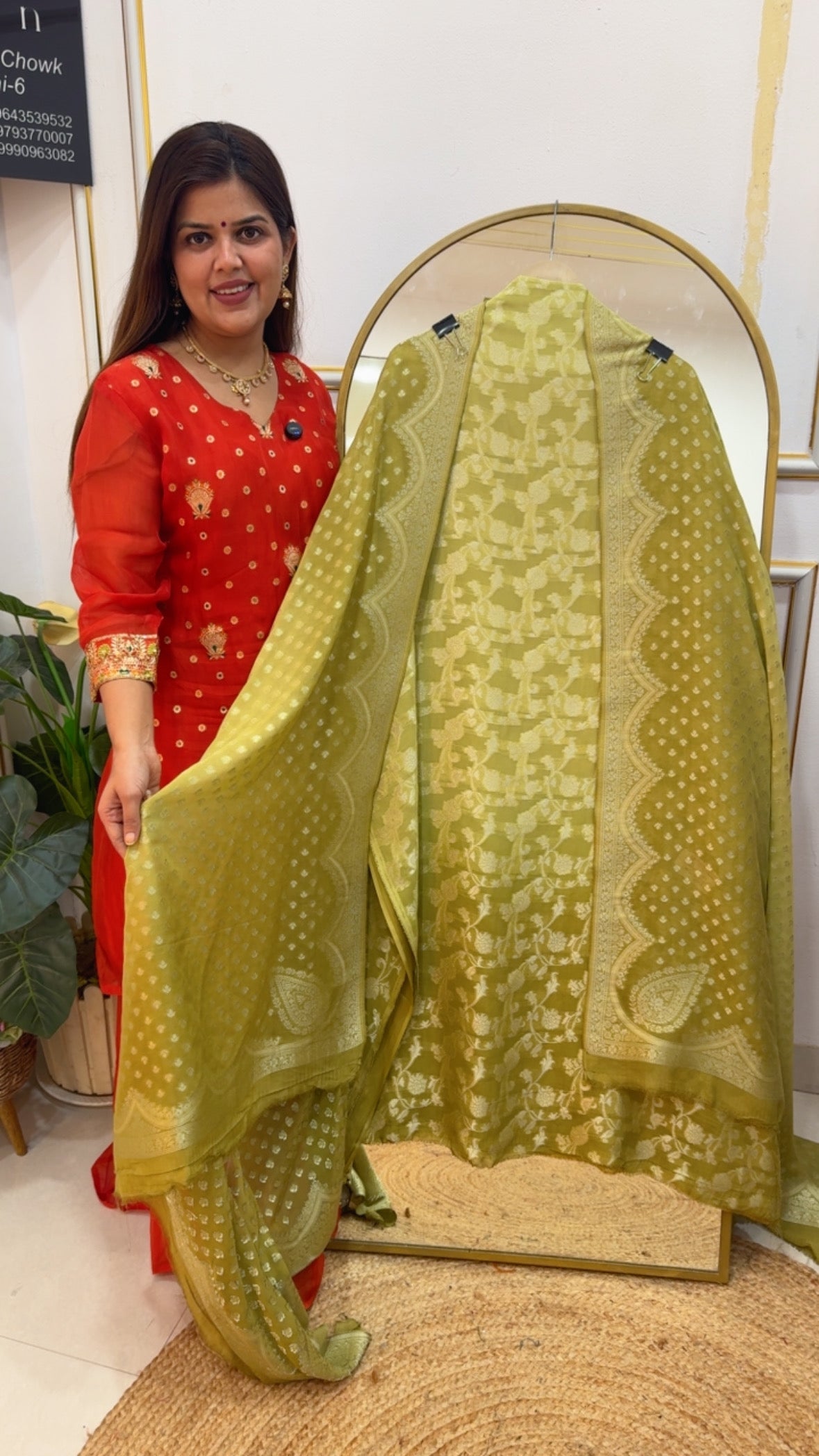 Best seller premium quality kaddi georgette silk full weaved suit material full full kaddi silk weaved dupatta GF783