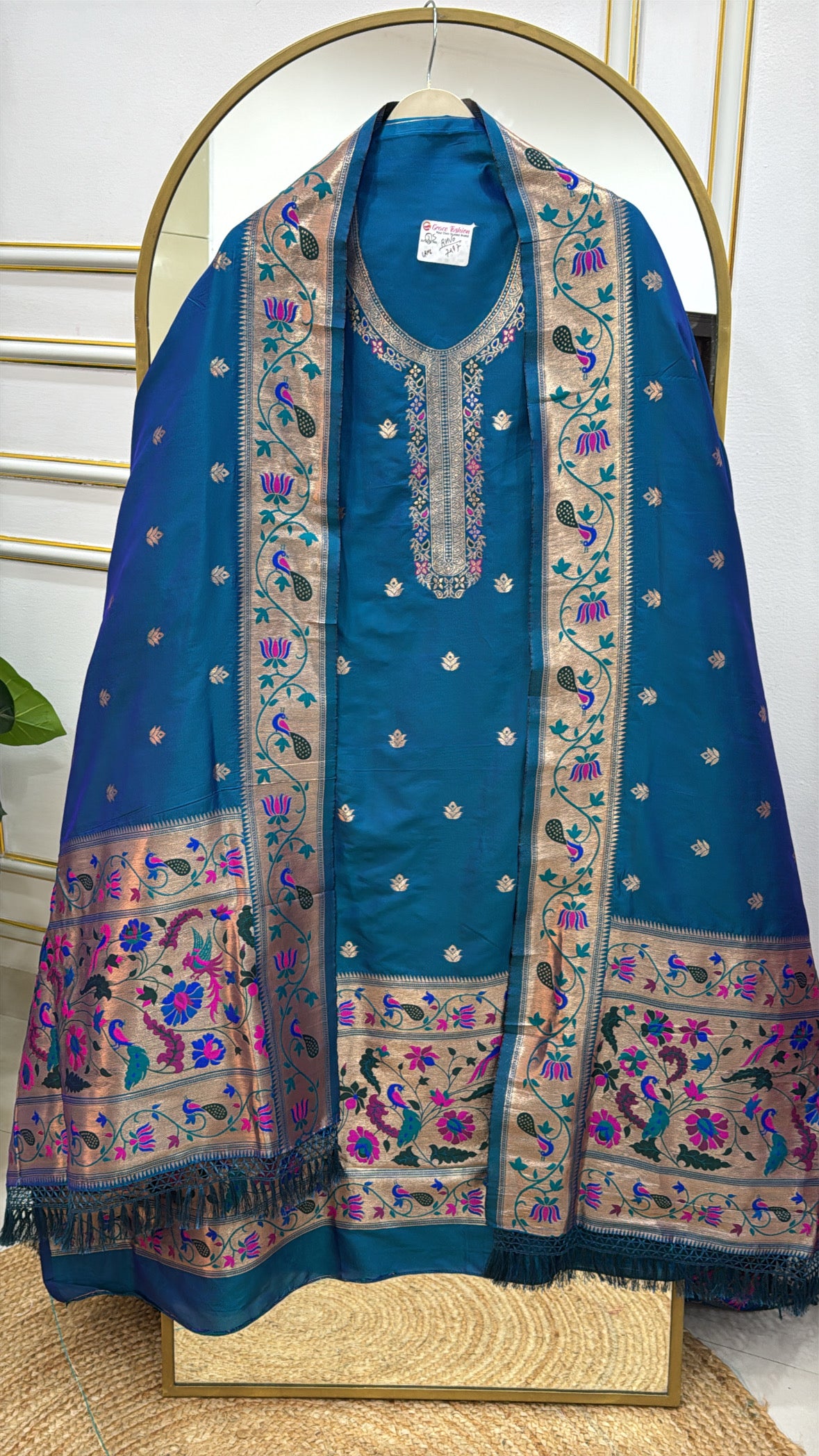 Festival Special Weaved Silk Suit with Patola Dupatta &amp; Pure Silk Border GF 310