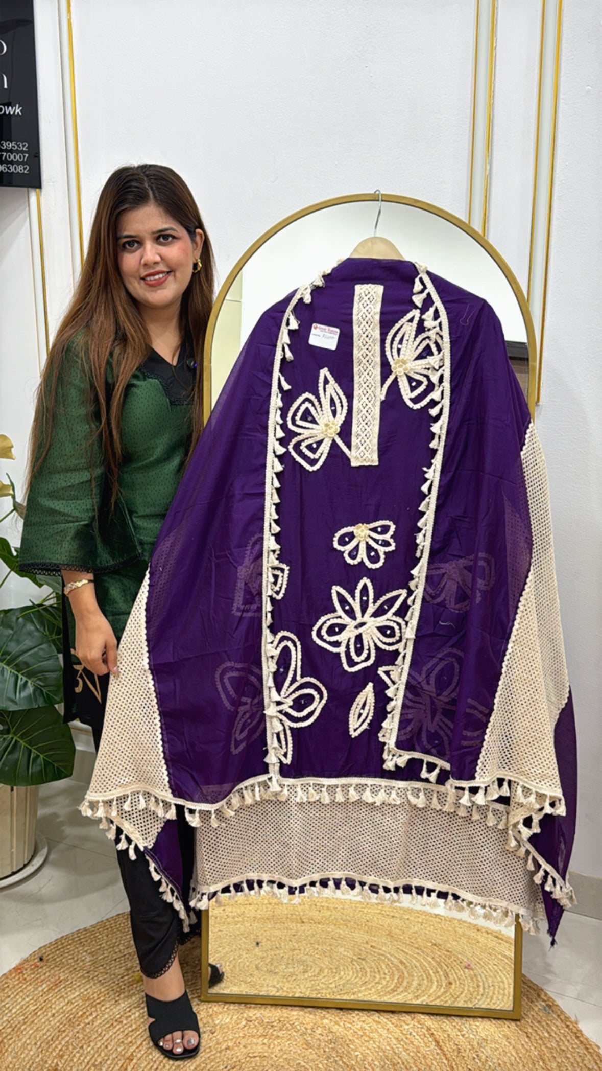 Trending Boho Designer Suit in Mal Chanderi with Patterned Dupatta GF 315