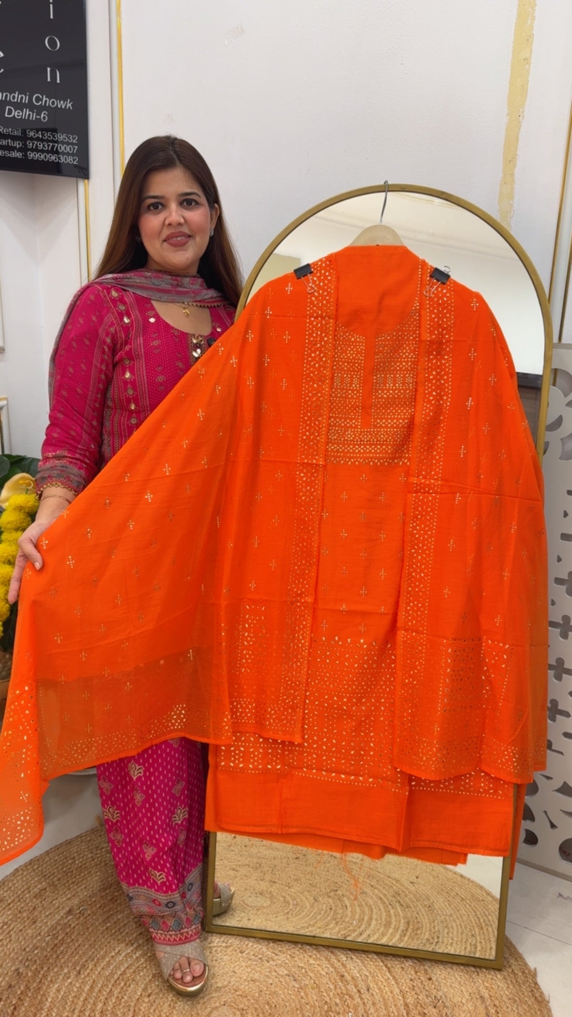 Mul chanderi with Mukesh work super soft and comfortable suit material  GF715