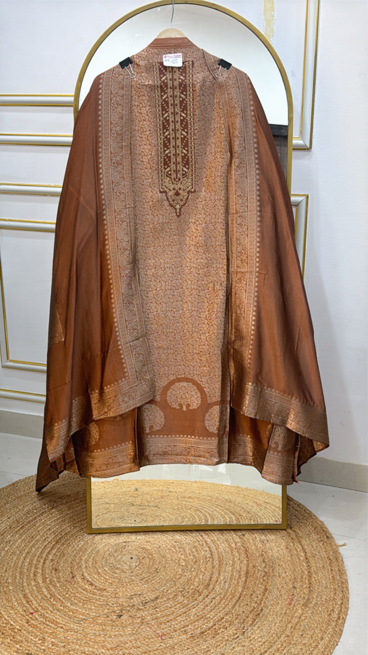 Royal and elegant pure banglori bhagalpuri weaved silk suit material along with fully jamdhani weaved silk dupatta GF 598