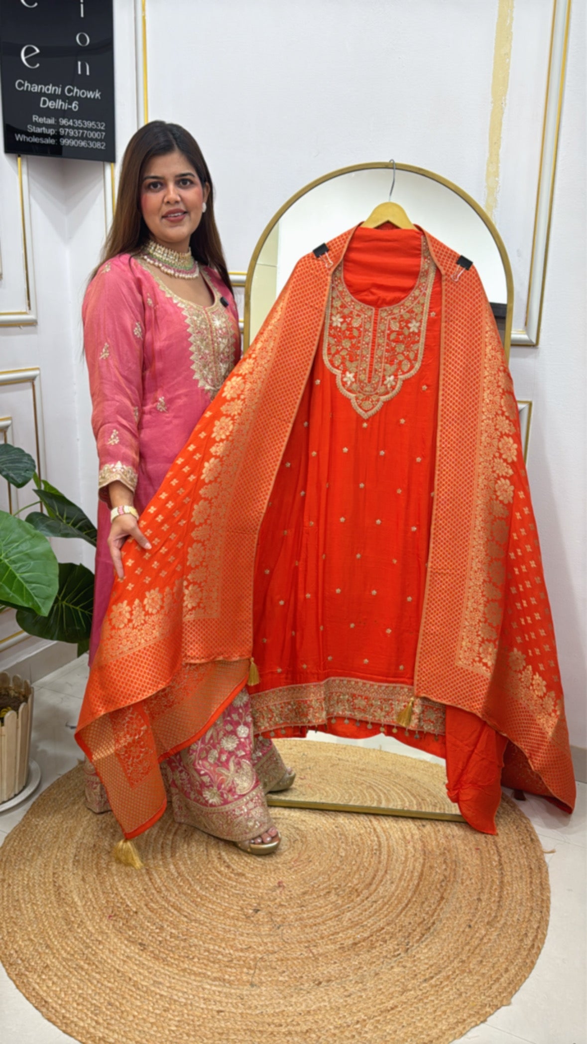 Festival special pure raw silk suit material with designer zardoji neck work along with pure banarasi silk weaved dupatta GF 600