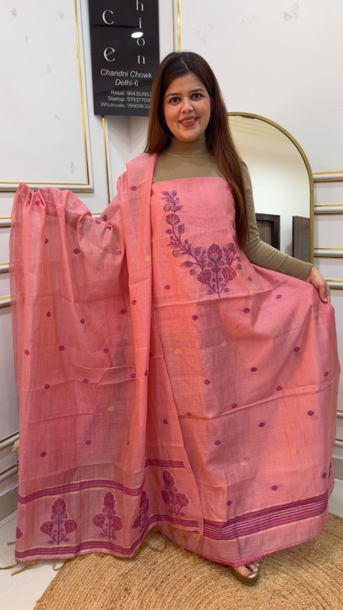 Premium pure  Best Seller Moonga silk weaved jamdhani suit mate with Moonga silk dupatta full weaved GF867