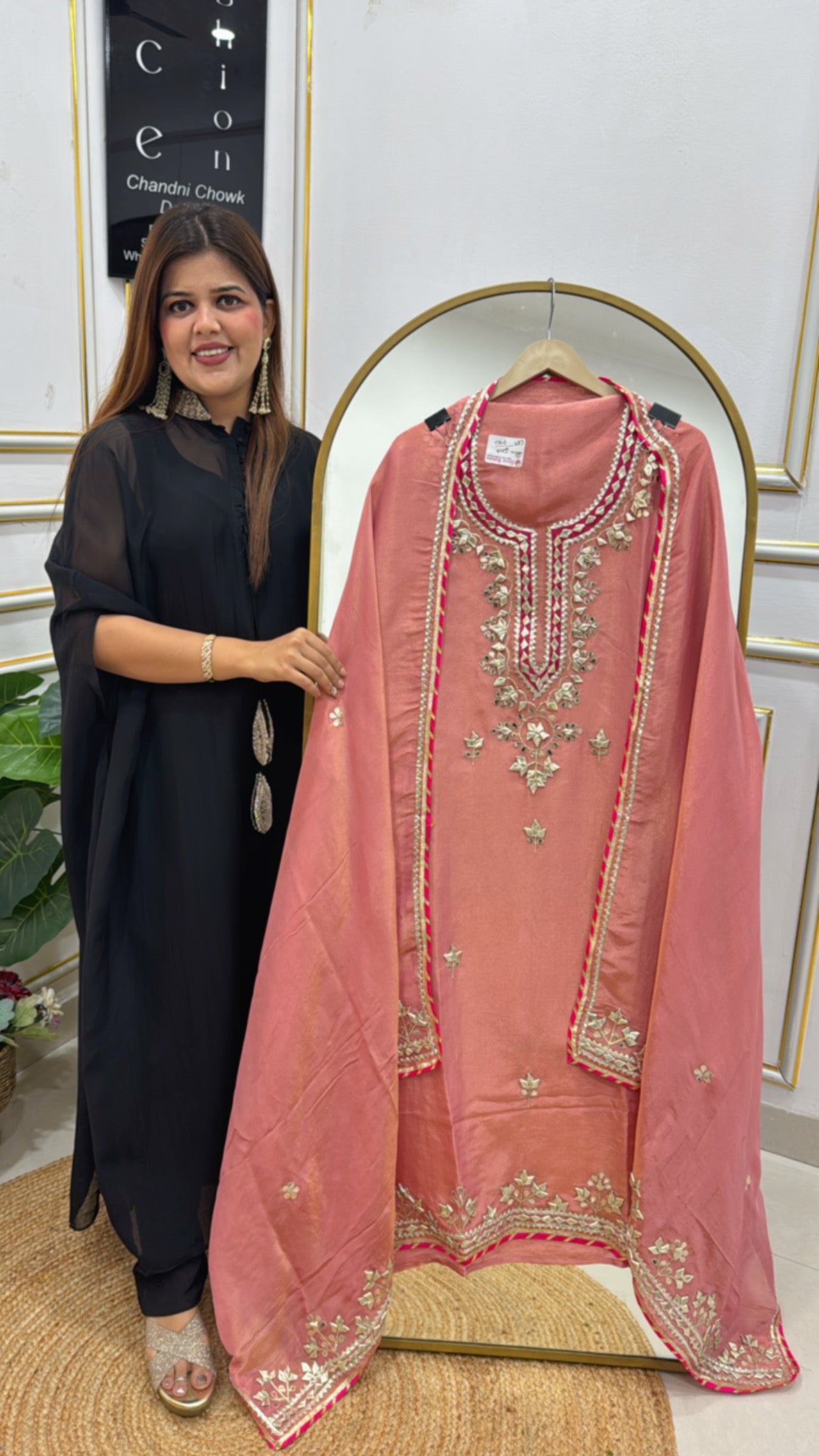 Festival Special Shimmer Silk Gota Patti Suit Material GF 356