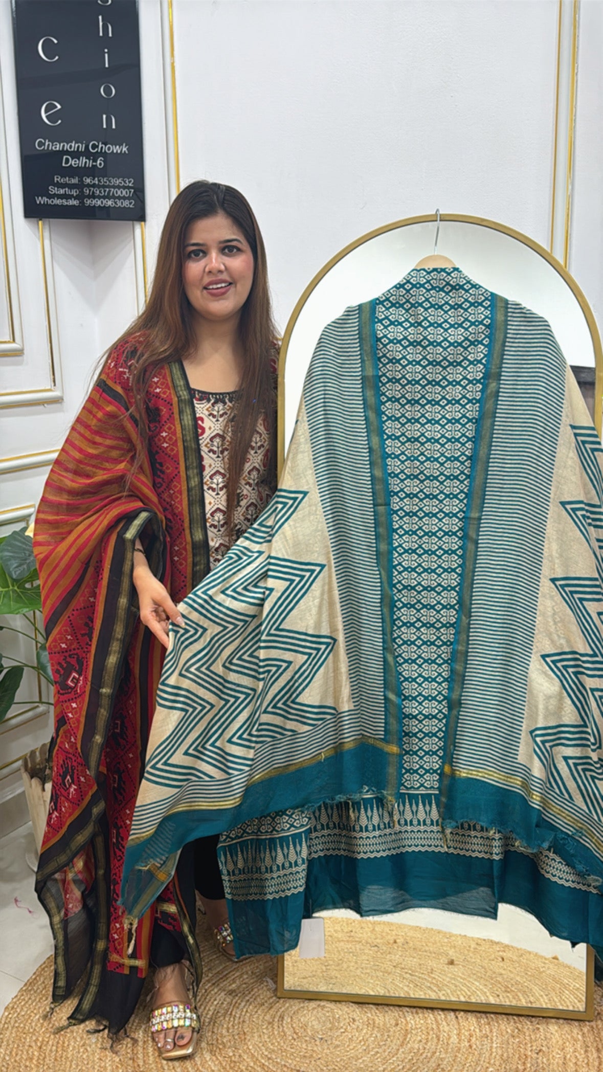 pure 60gm mul chanderi with kalamkari printed design GF 294
