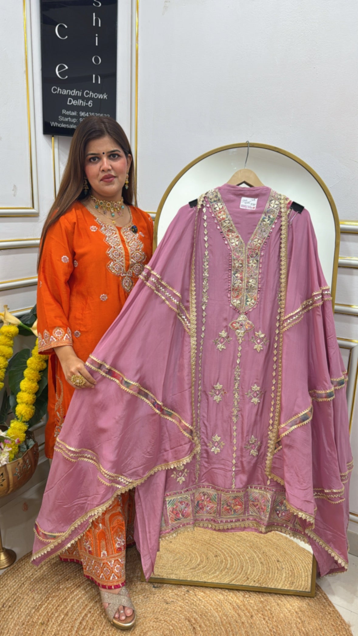 Festival special gota work organza silk suit material with designer organza dupatta GF 651