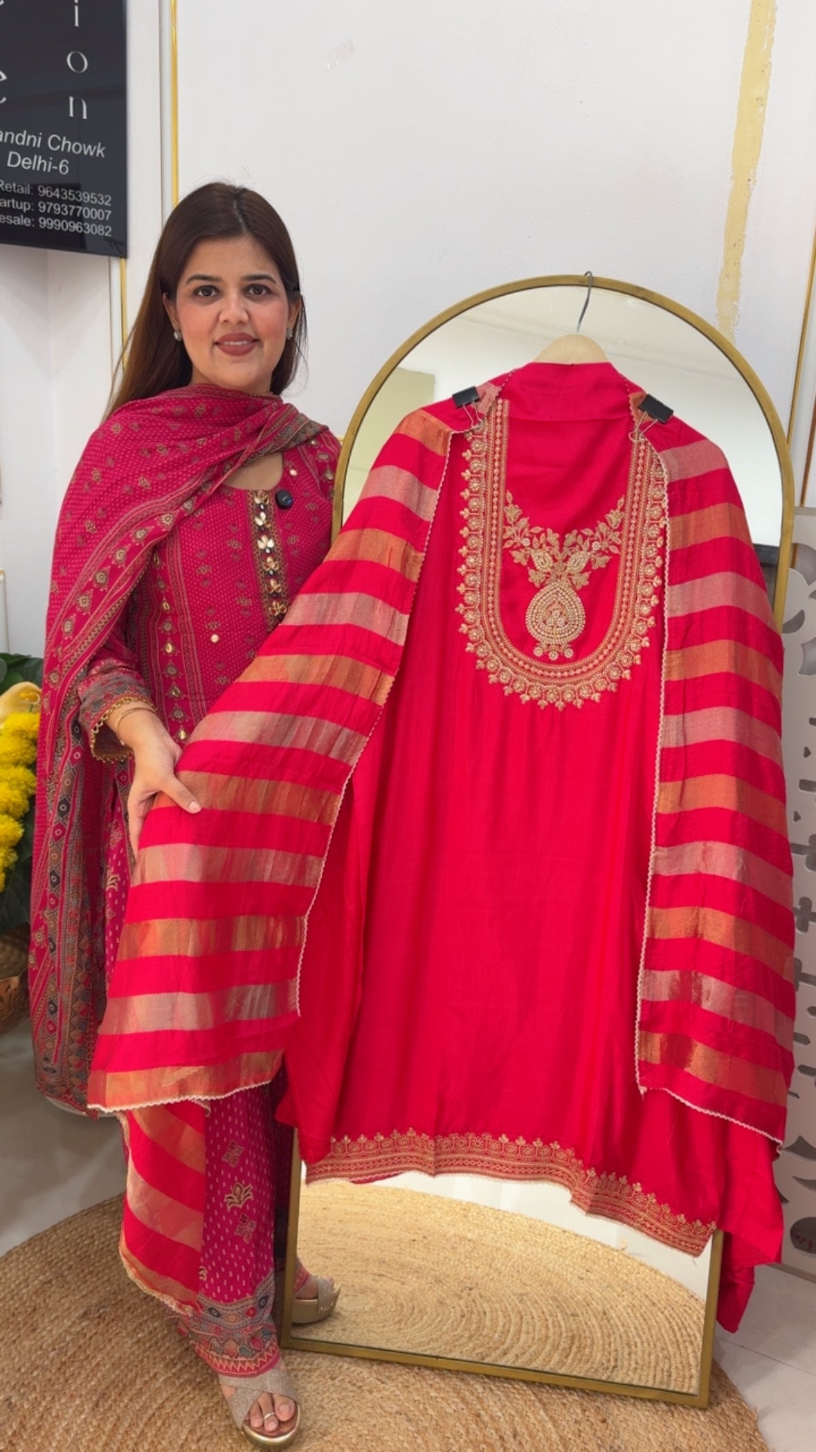 Designer neck pattern best seller pure raw silk with burberry raw silk dupatta GF717