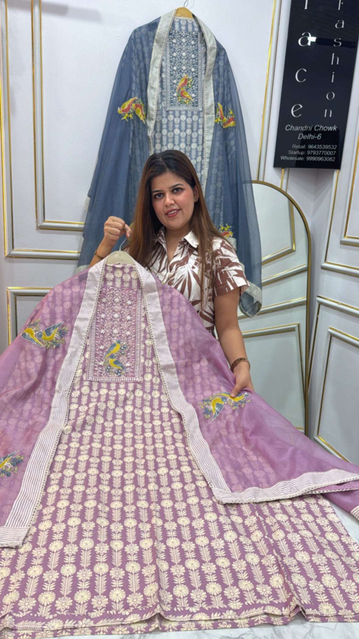 Women's Casual Cotton Suit with Full Applique Work &amp; Matching Cotton Dupatta GF 266