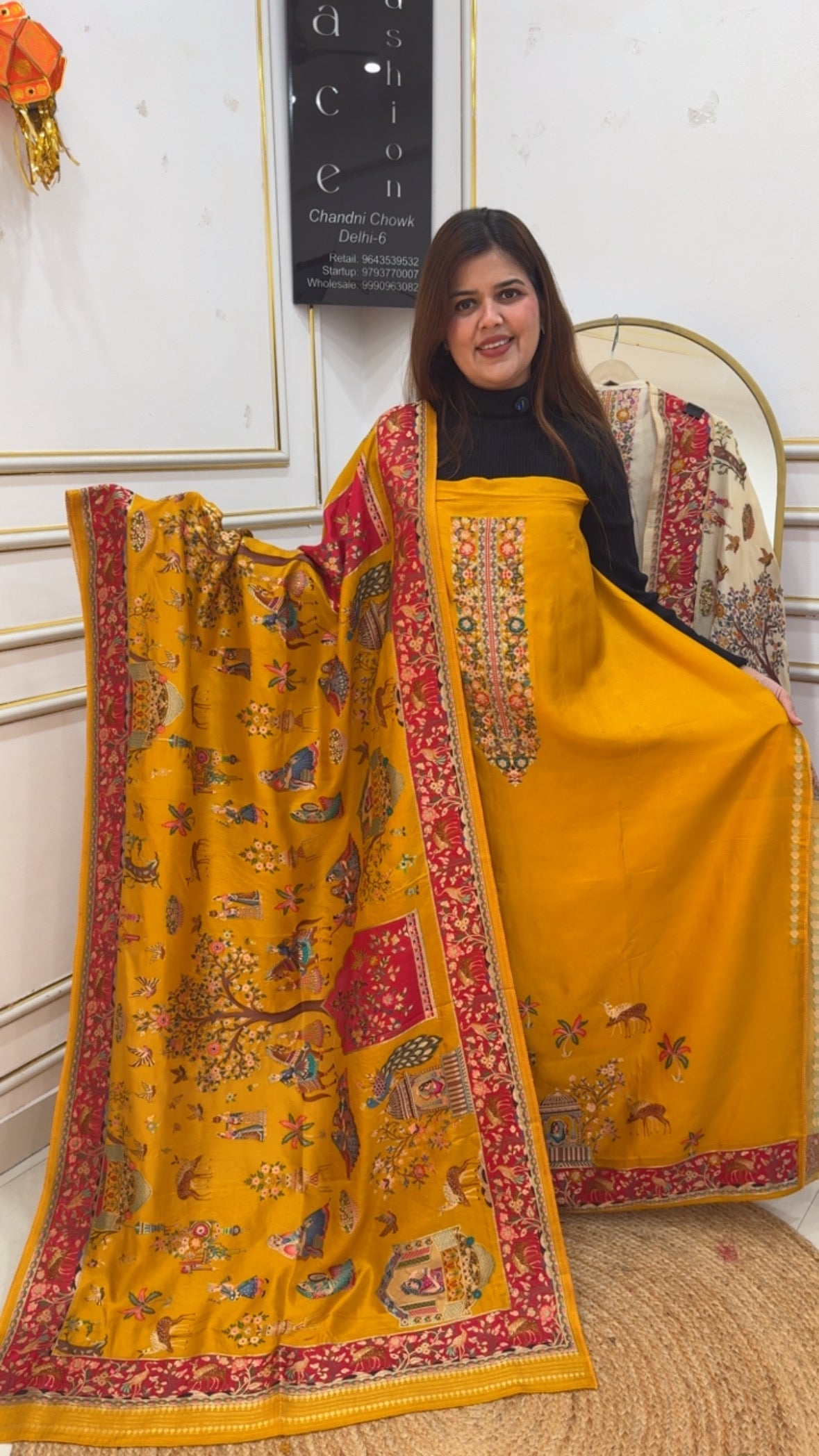 Premium pure raw Russian silk gold weaved suit material along with gold weaved full kanjivaram dupatta GF 890