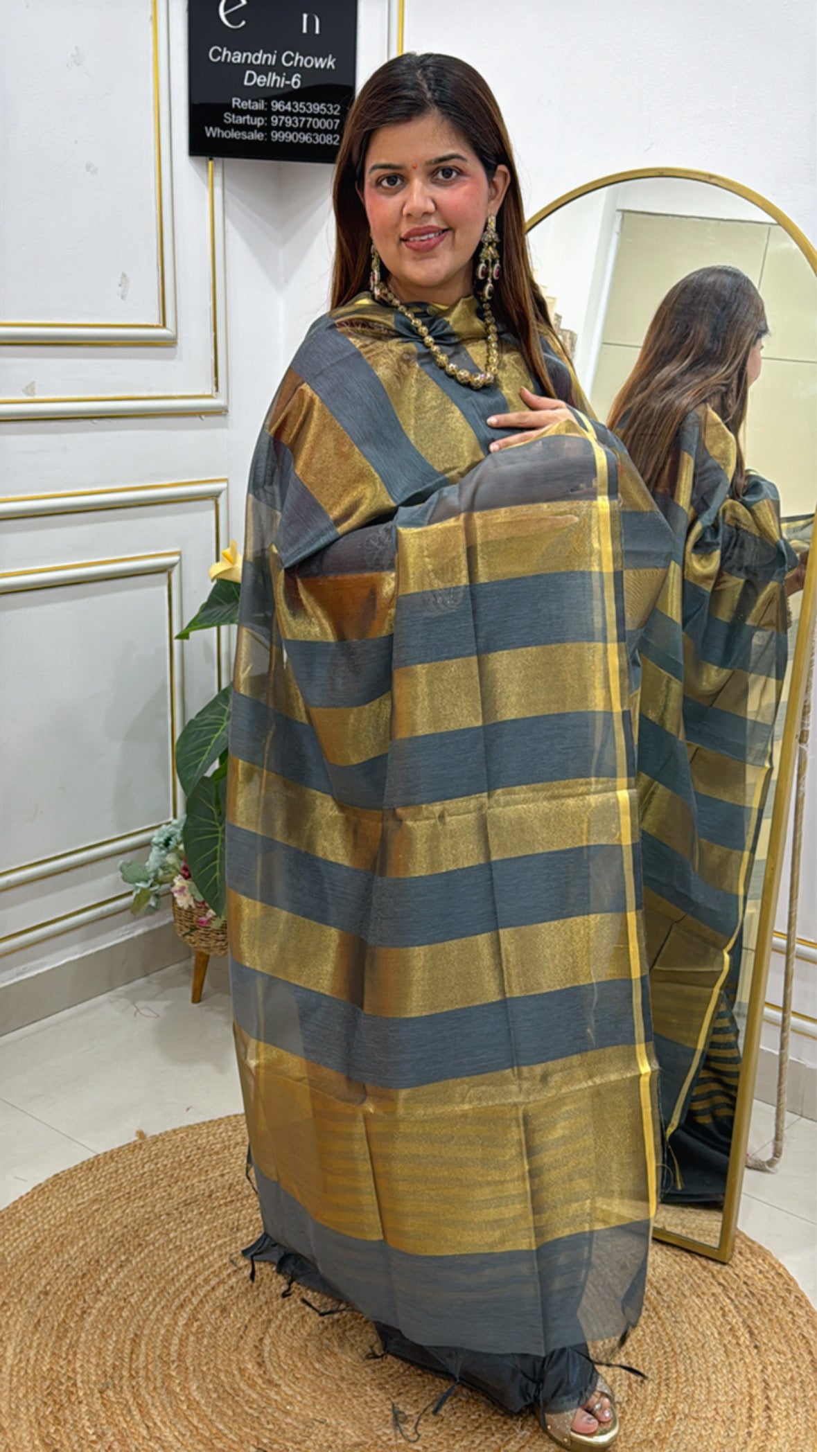 Best seller super soft chanderi silk suit material along with golden weaved border and handloom golden weaved dupatta GF 620