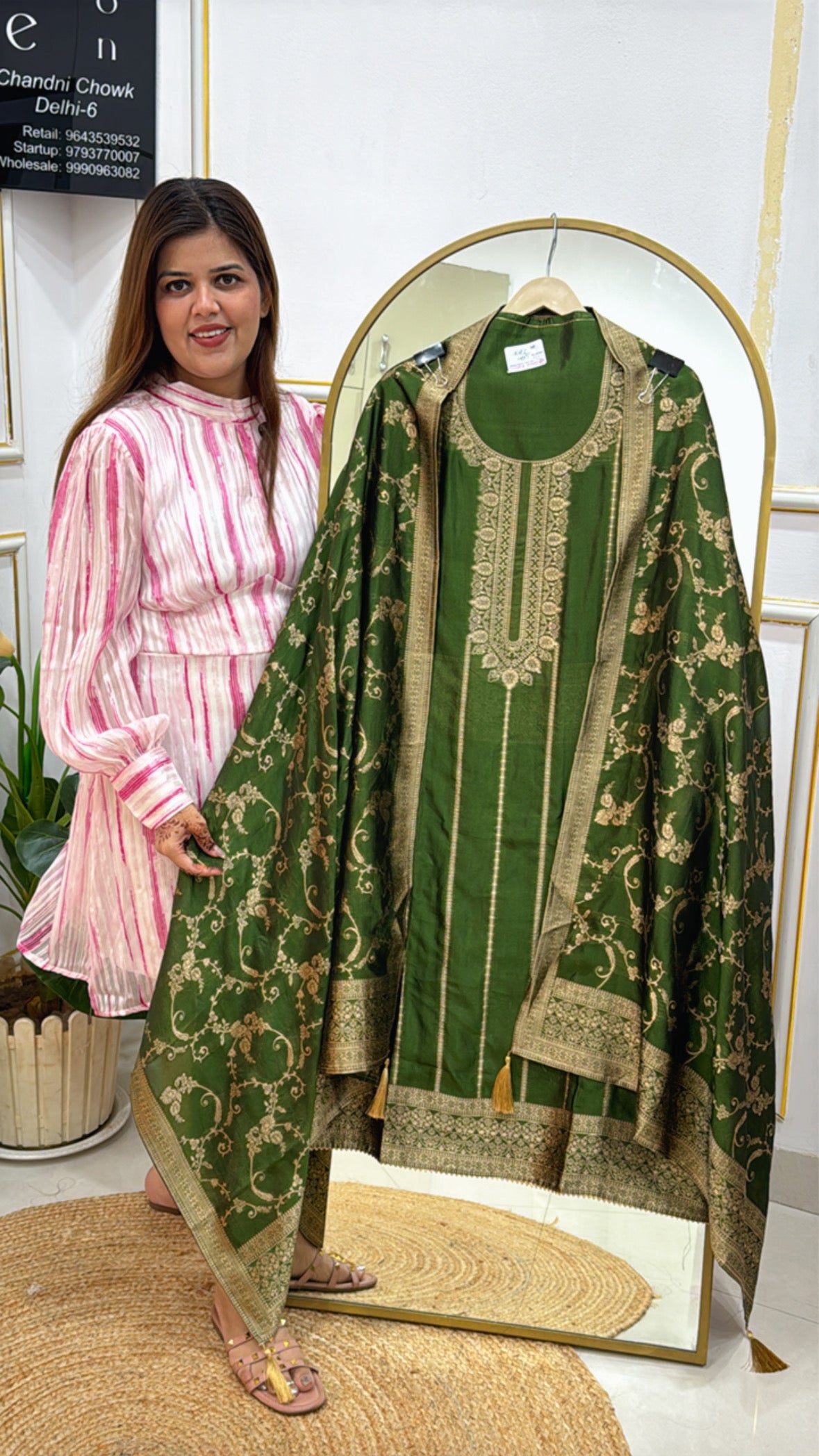 Premium Pure Banglori Silk Weaved Shirt with Fully Weaved Dupatta GF 412