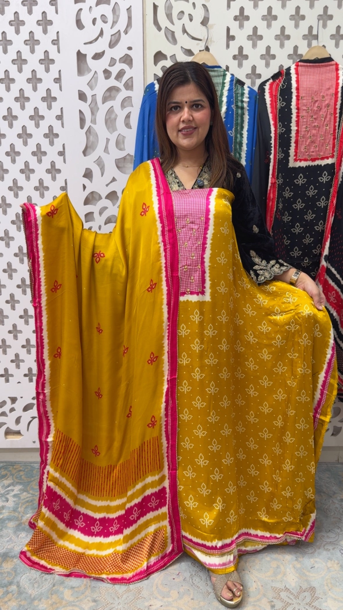 Gazzi silk ,Bestseller pure and unique printed gazzi silk shirt with stylish gazzi silk dupatta GF834