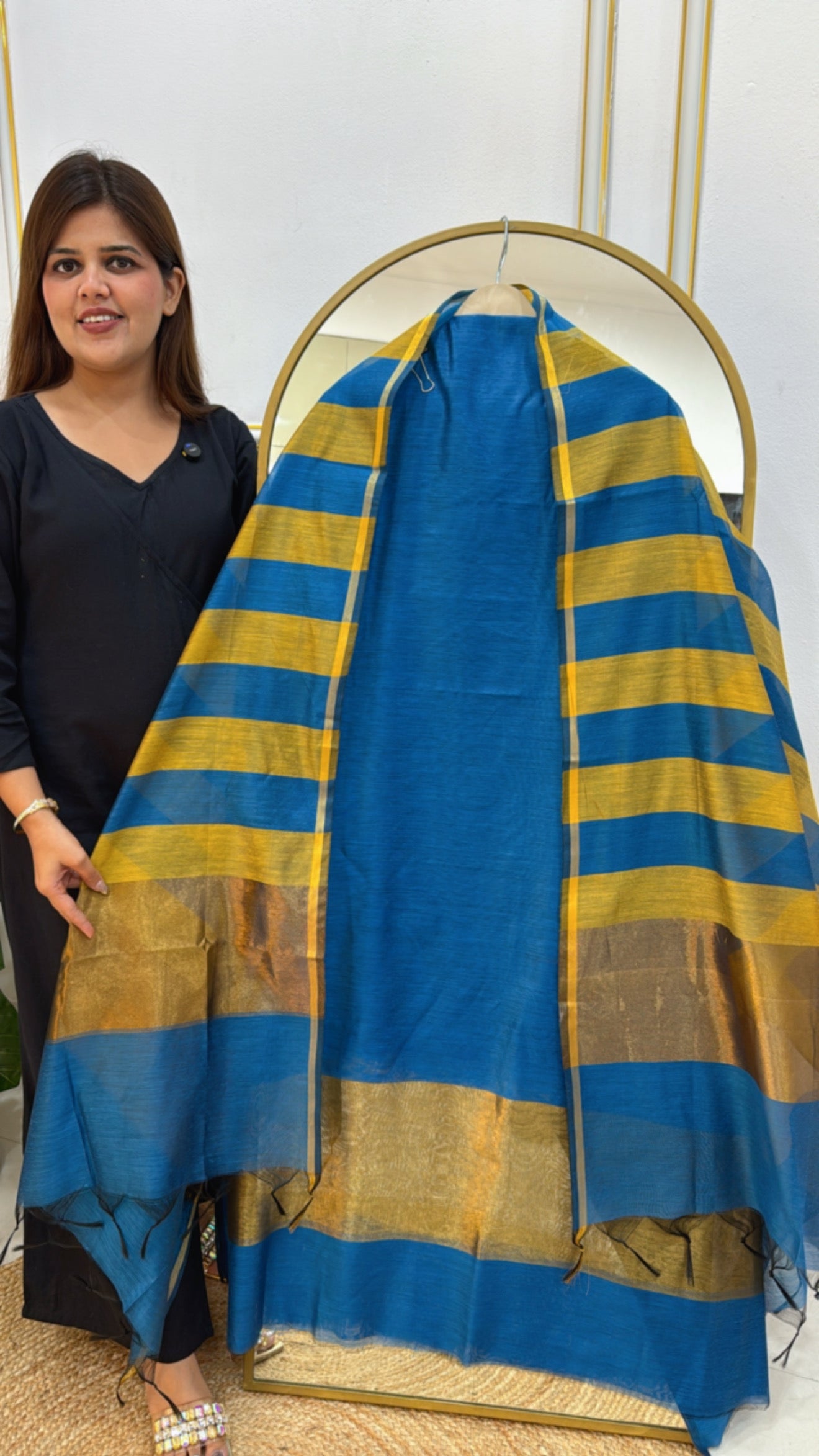 Latest Chanderi Raw Silk Suit Set GF 326