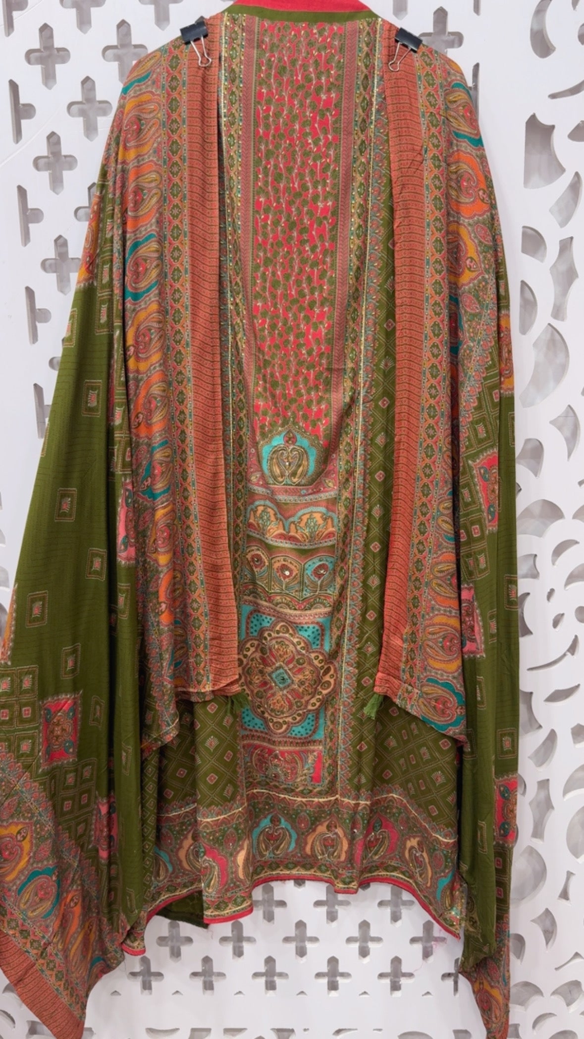 Beautiful pashmina panel designer Karachi printed pashmina in amazing colors with pashmina shawl and bottom GF817