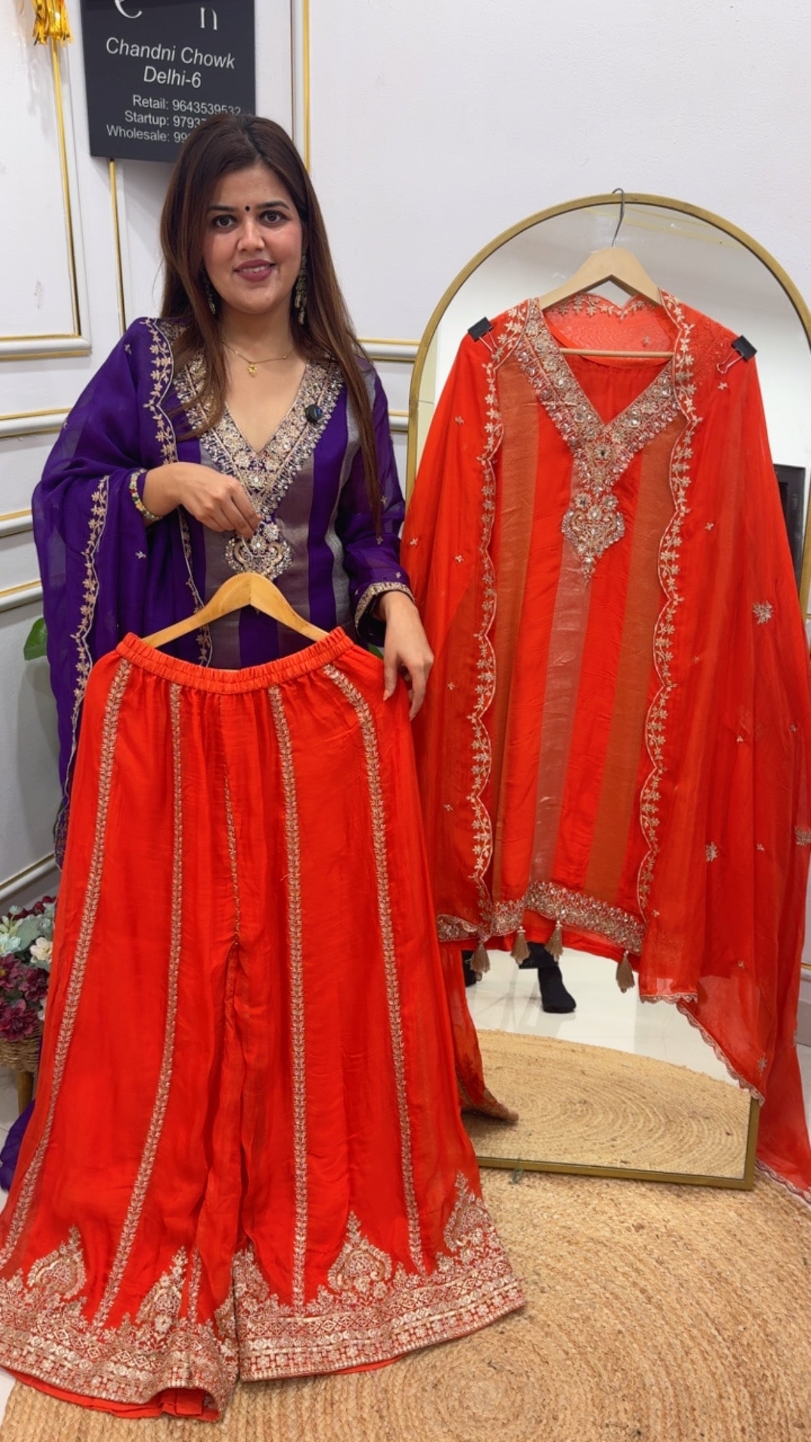 Designer and premium wedding special ready to wear pure viscose organza partywear dress GF759