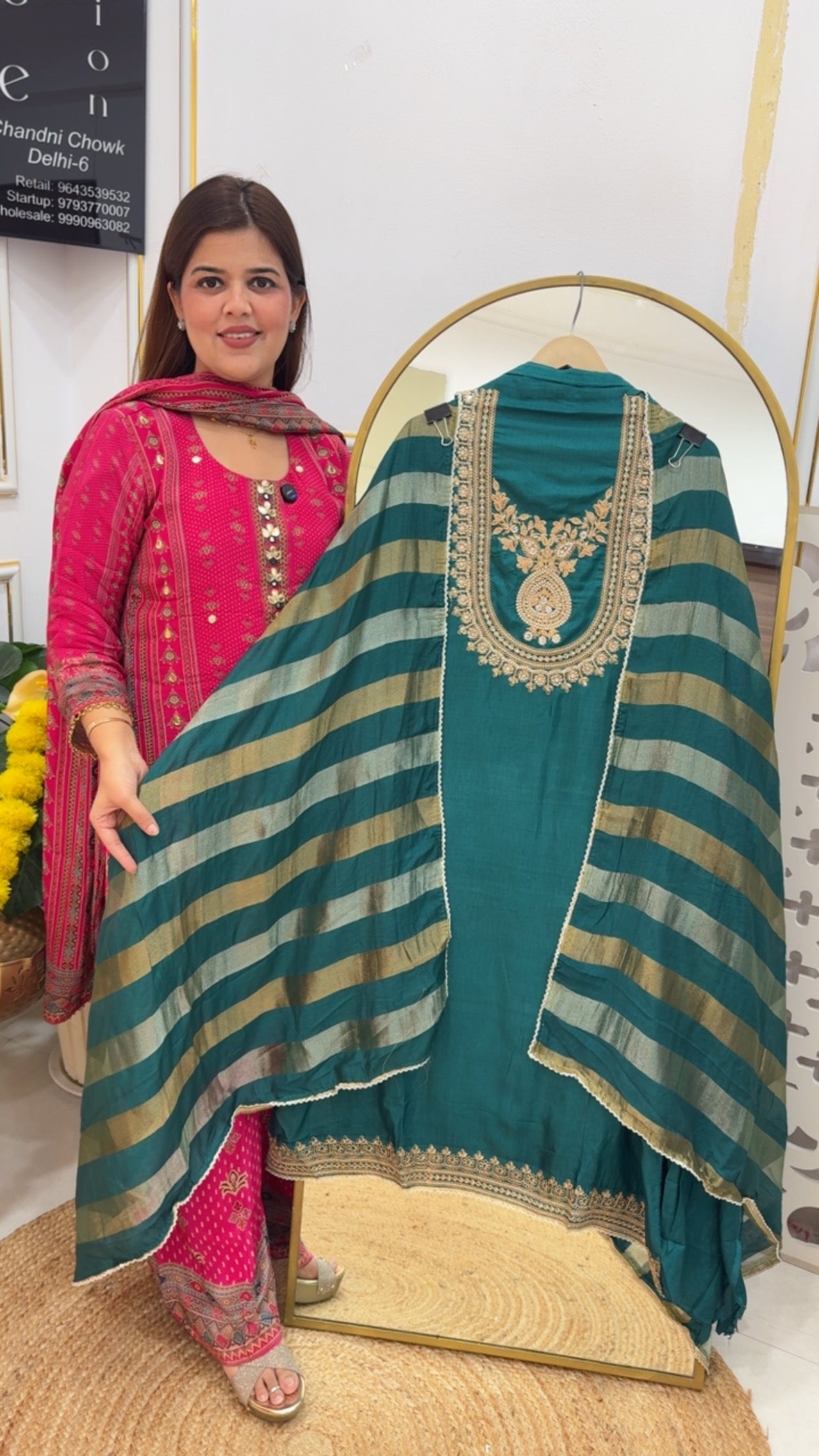 Designer neck pattern best seller pure raw silk with burberry raw silk dupatta GF717