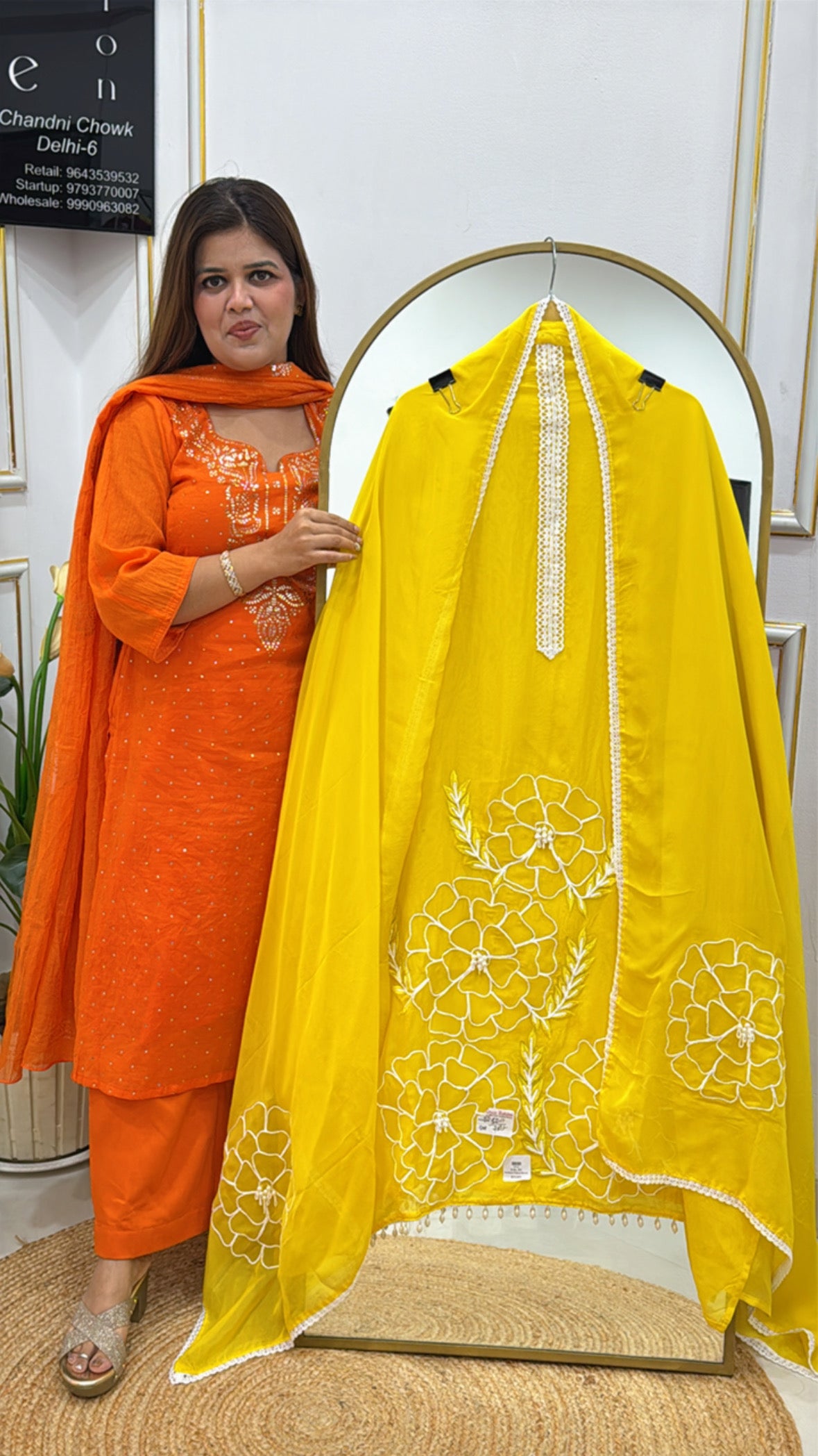 Elegant Organza Shirt with Pearl & Appliqué Detailing GF 336