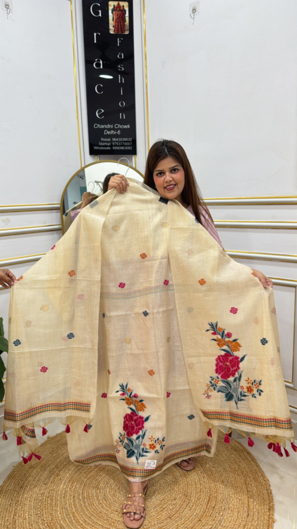 MOONGA SILK JAMDHANI WEAVED ELEGANT DESIGNER SEMI PARTY WEAR UNSTITCHED SUIT GF 91