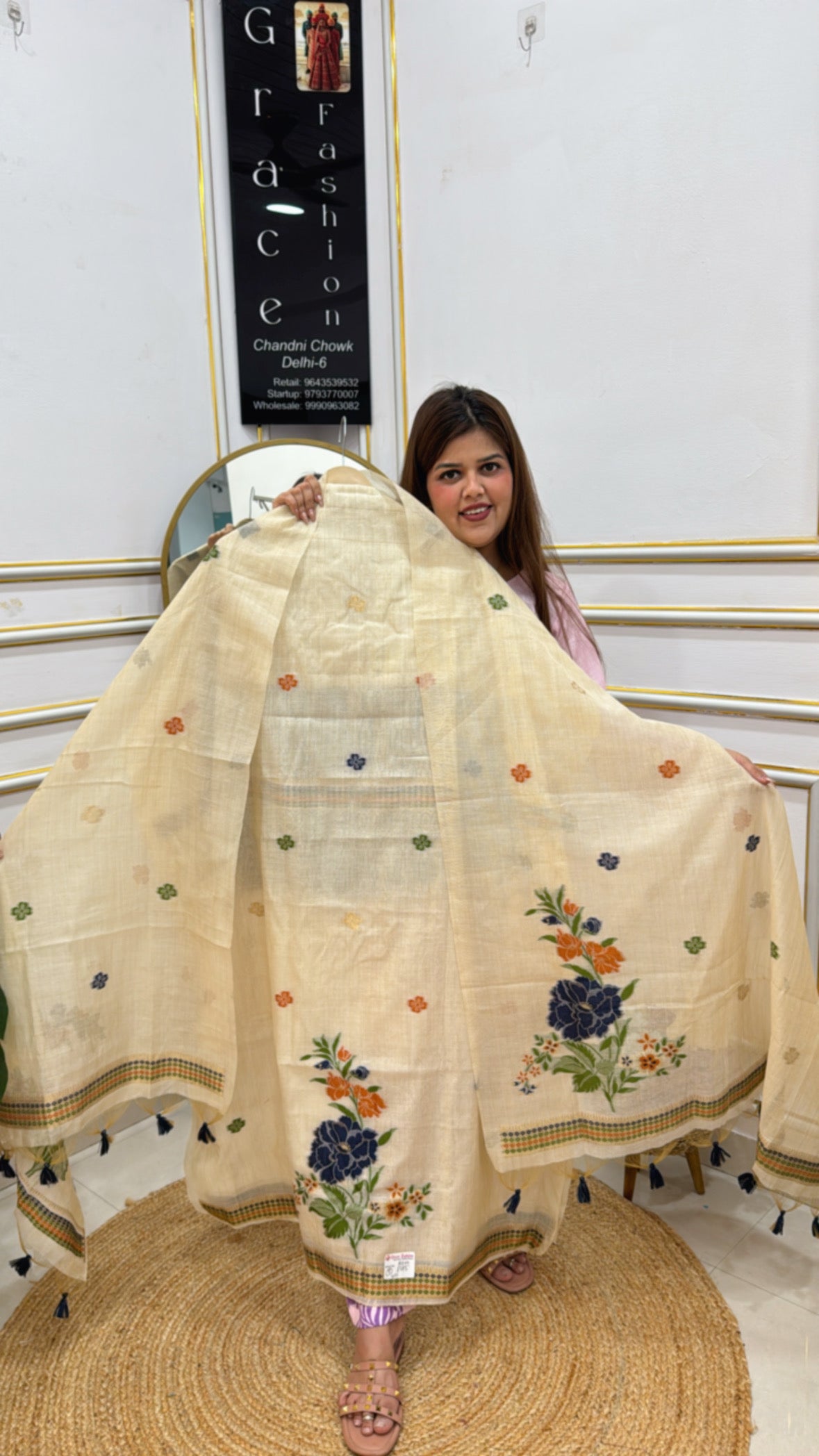 MOONGA SILK JAMDHANI WEAVED ELEGANT DESIGNER SEMI PARTY WEAR UNSTITCHED SUIT GF 91