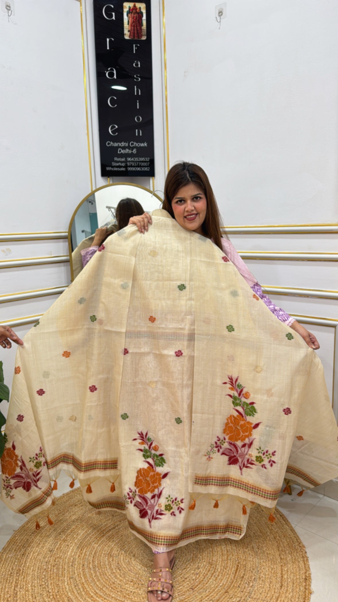 MOONGA SILK JAMDHANI WEAVED ELEGANT DESIGNER SEMI PARTY WEAR UNSTITCHED SUIT GF 91