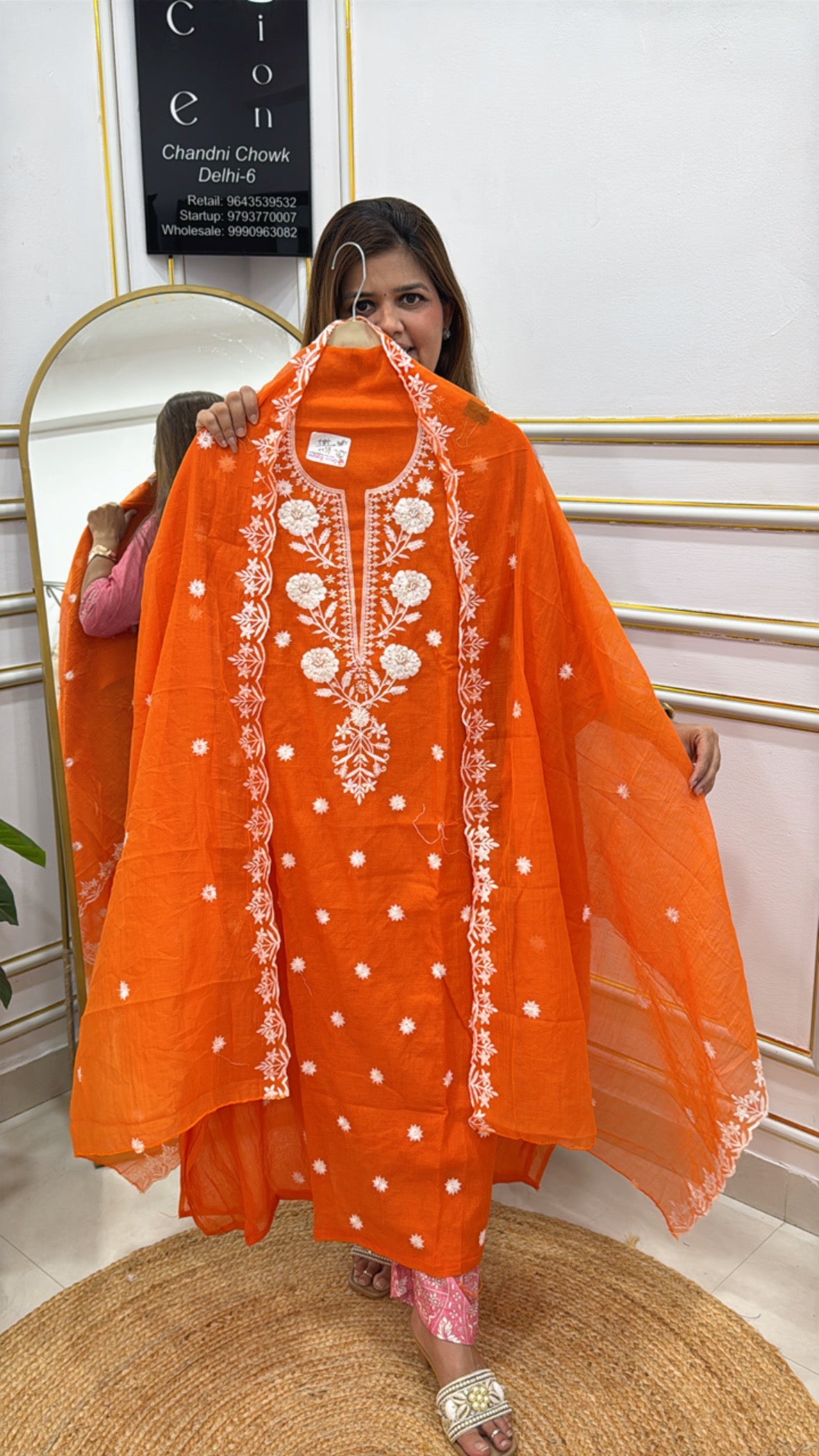 PREMIUM MAL COTTON THREAD LUCKNOWI YORK TRENDING UNSTITHCED SUIT GF 168