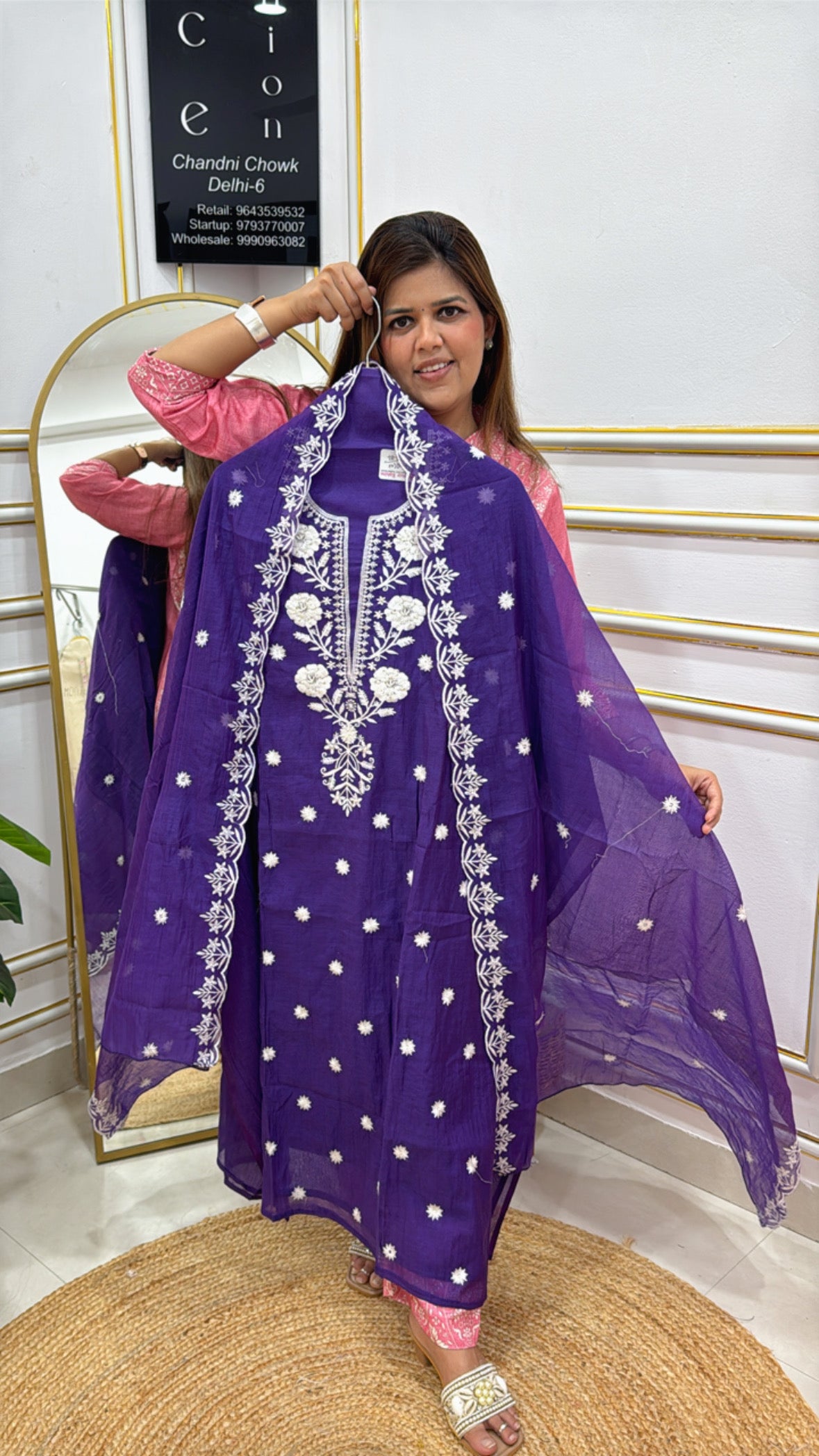 PREMIUM MAL COTTON THREAD LUCKNOWI YORK TRENDING UNSTITHCED SUIT GF 168