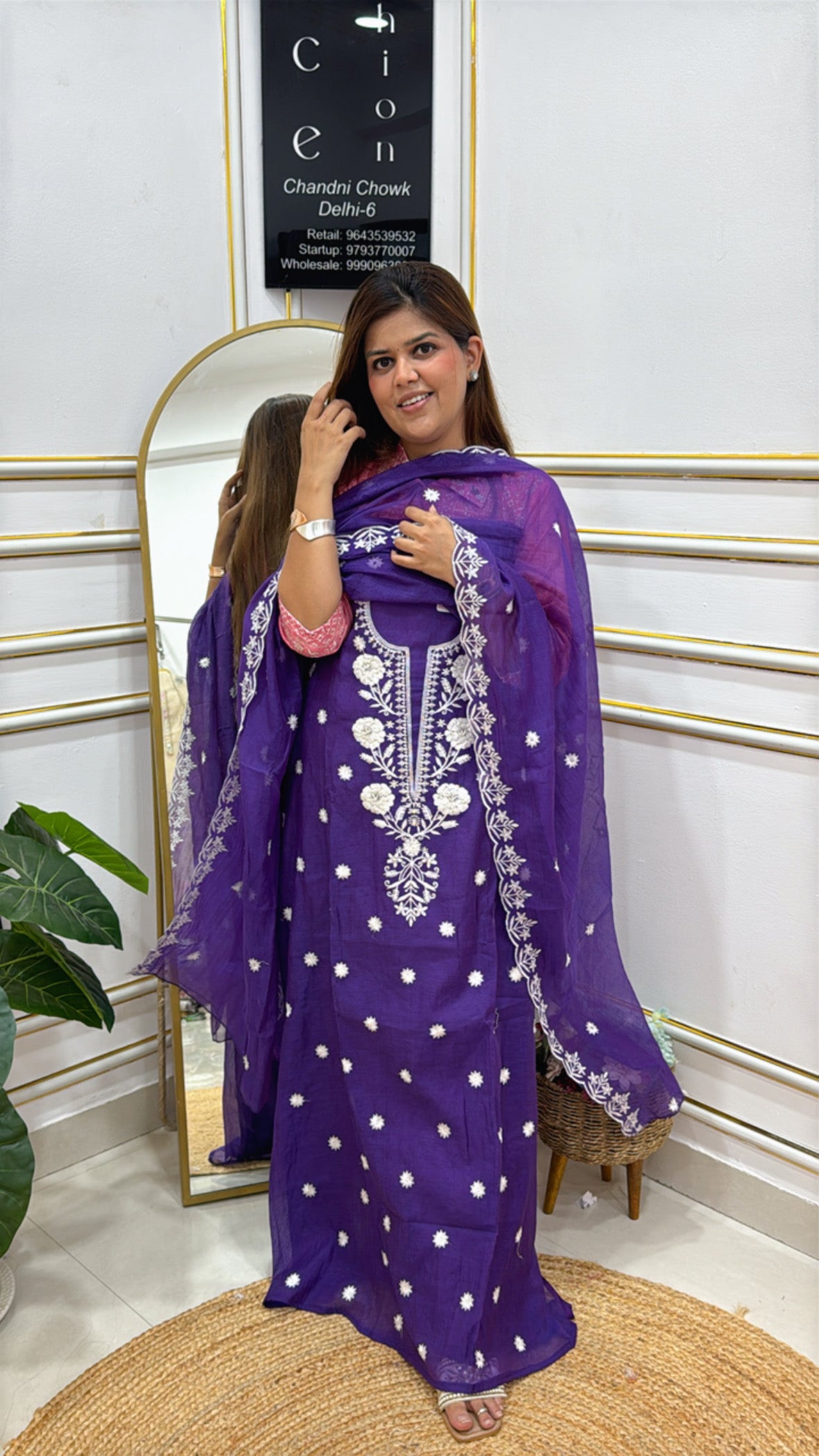 PREMIUM MAL COTTON THREAD LUCKNOWI YORK TRENDING UNSTITHCED SUIT GF 168