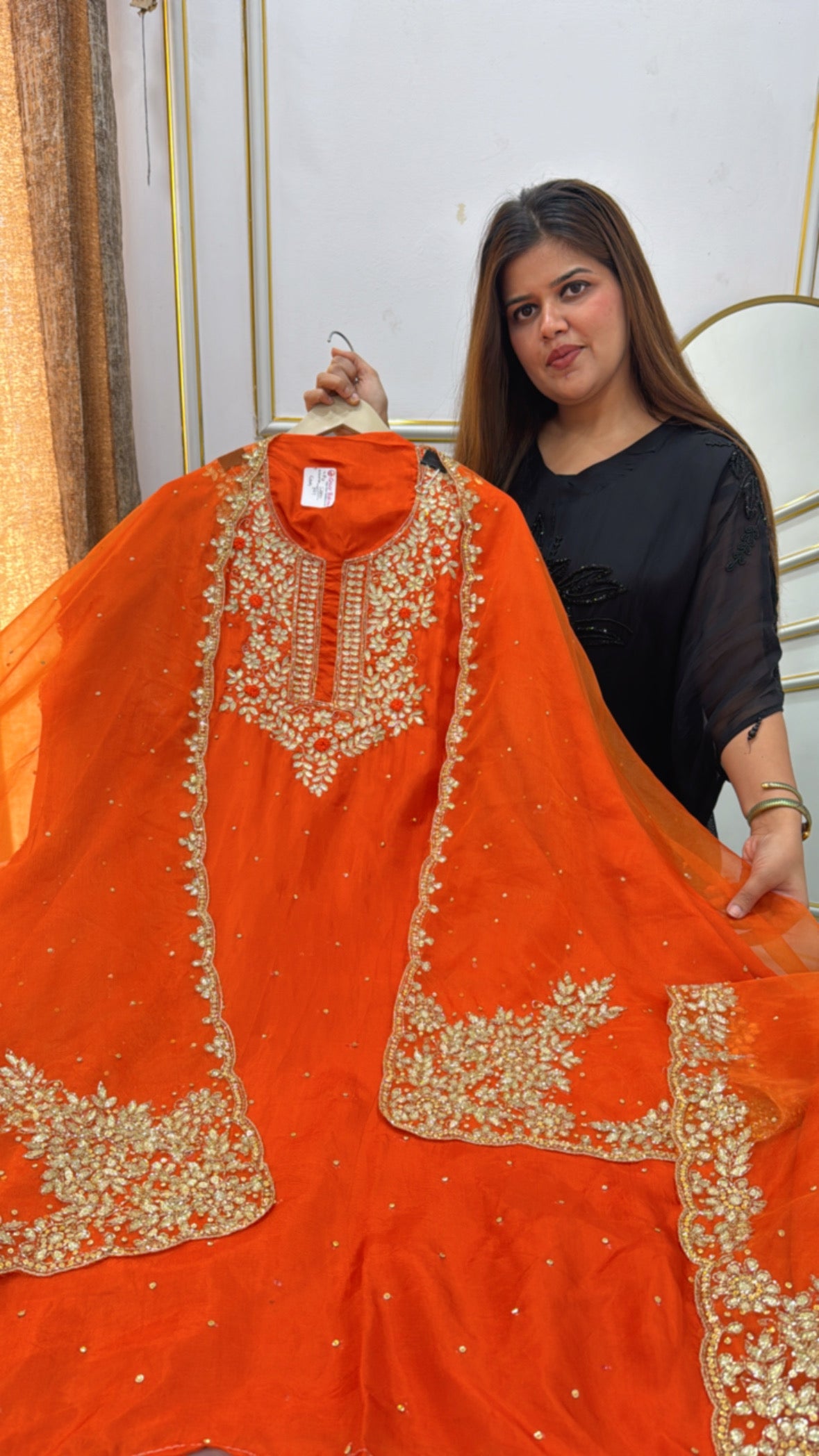 pure silk with premium handwork detailing Pure Organzza duapatta with premium handwork  Santoon bottom GF 222