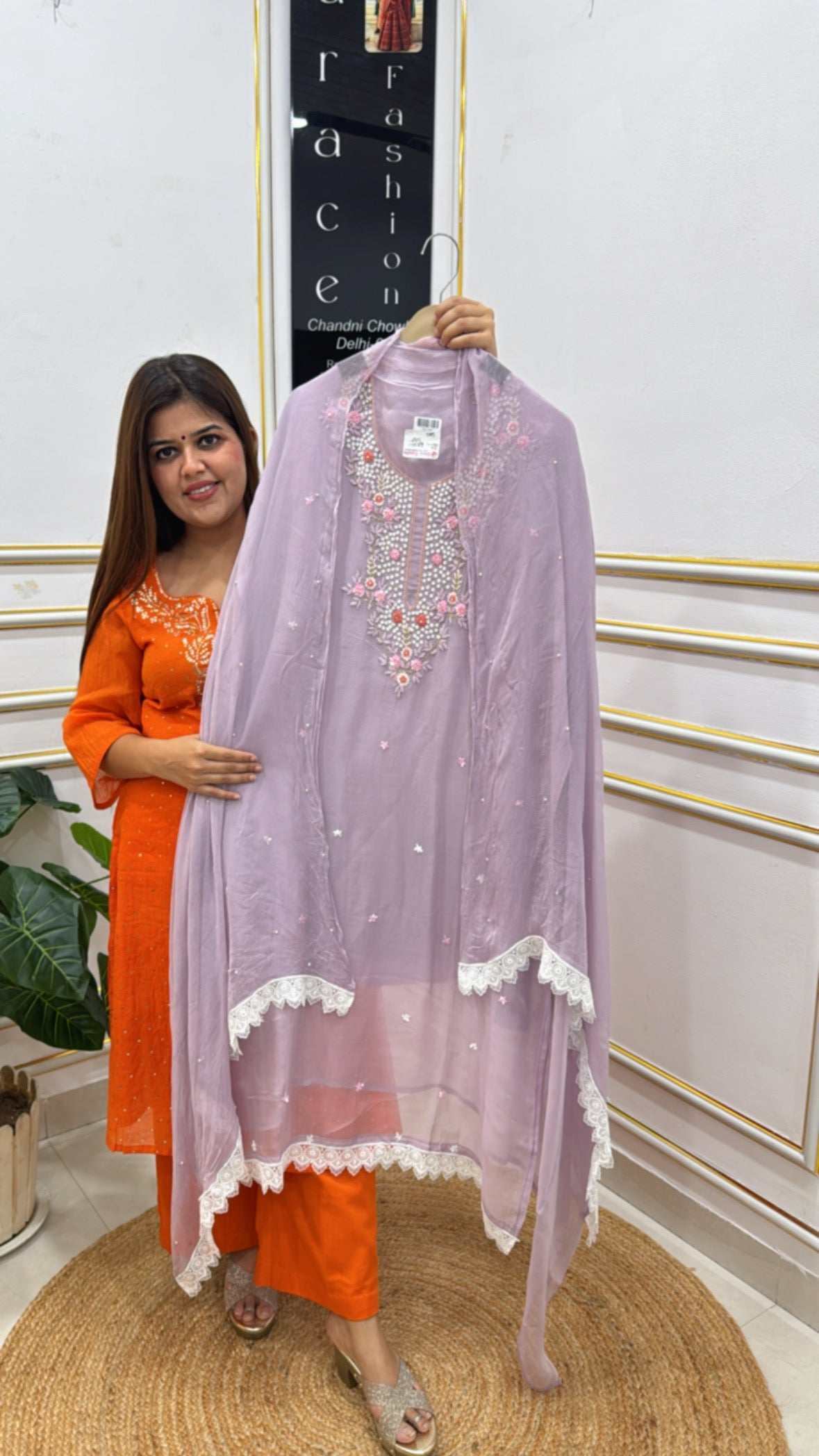 Premium pure &nbsp;unique handwork pure georgette shirt GF 216
