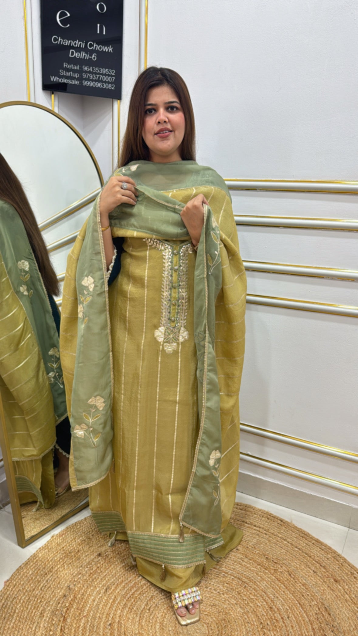 Premium pure kajivaram silk material with antique hand detailing with pure and premium kajivaram dupatta with silk bottom  GF 249