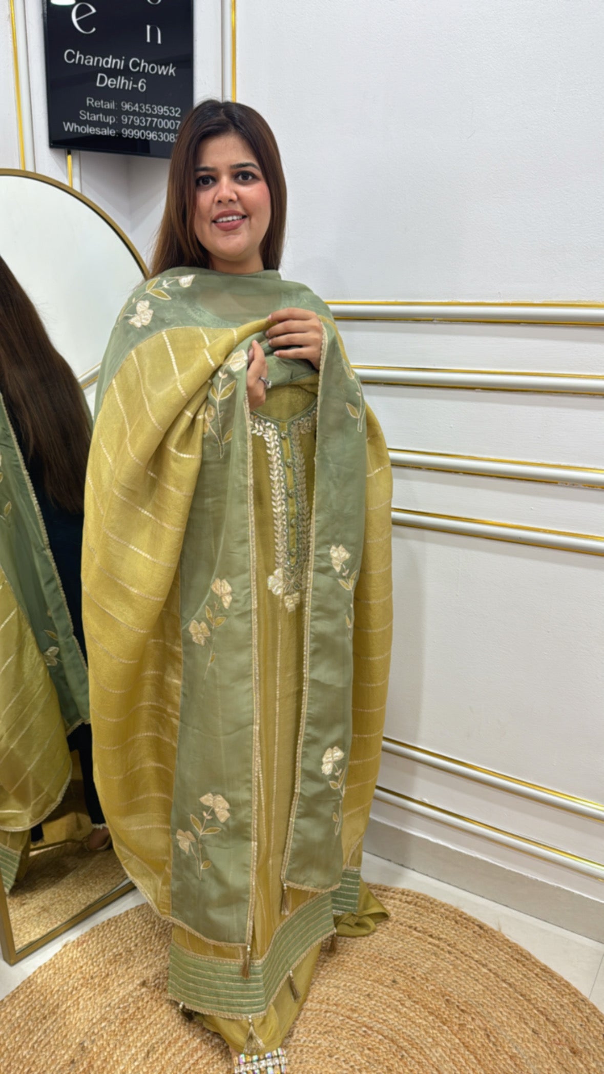 Premium pure kajivaram silk material with antique hand detailing with pure and premium kajivaram dupatta with silk bottom  GF 249