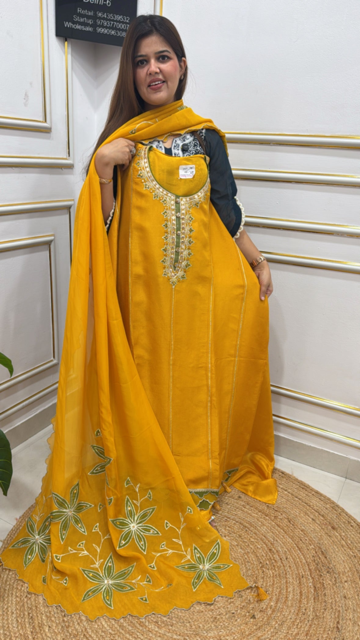 Partywear premium kajivaram pure silk material with designer leather patch work dupatta With pure silk bottom GF 257