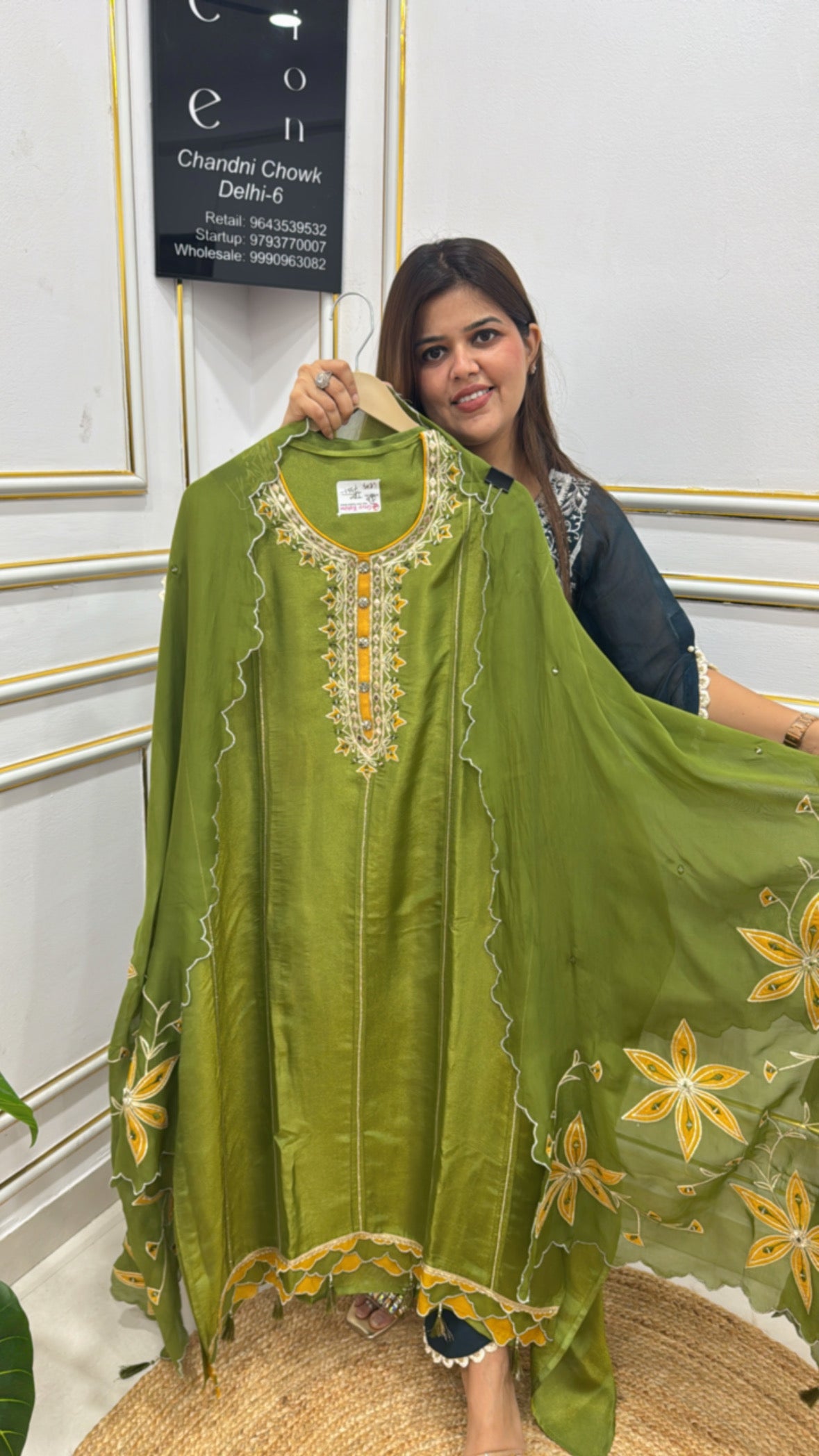 Partywear premium kajivaram pure silk material with designer leather patch work dupatta With pure silk bottom GF 257