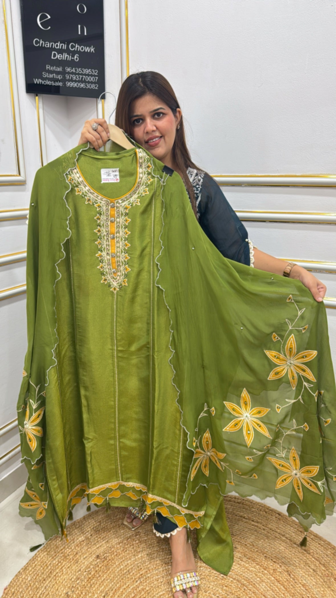 Partywear premium kajivaram pure silk material with designer leather patch work dupatta With pure silk bottom GF 257