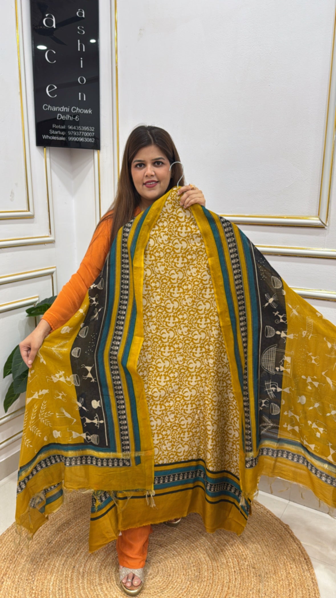 Premium pure 60 gm premium Mul Chanderi kalamkari printing,with pure printed kalamkari dupatta GF 234