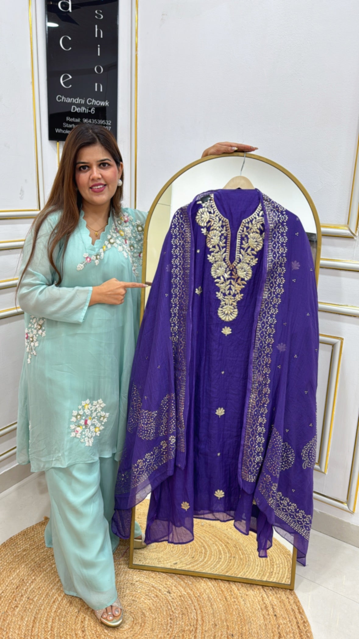 Premium pure Mal Mal with peeta work detailing with Mal dupatta with all over Mukesh work GF 237