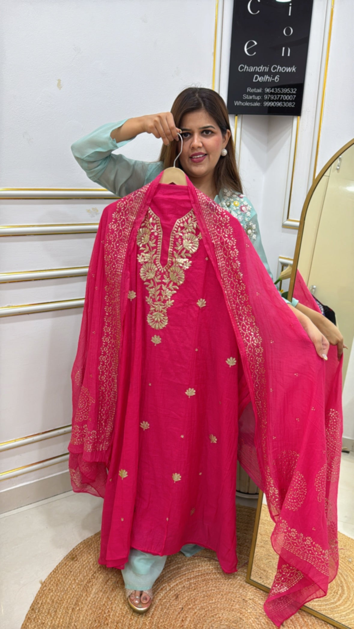 Premium pure Mal Mal with peeta work detailing with Mal dupatta with all over Mukesh work GF 237